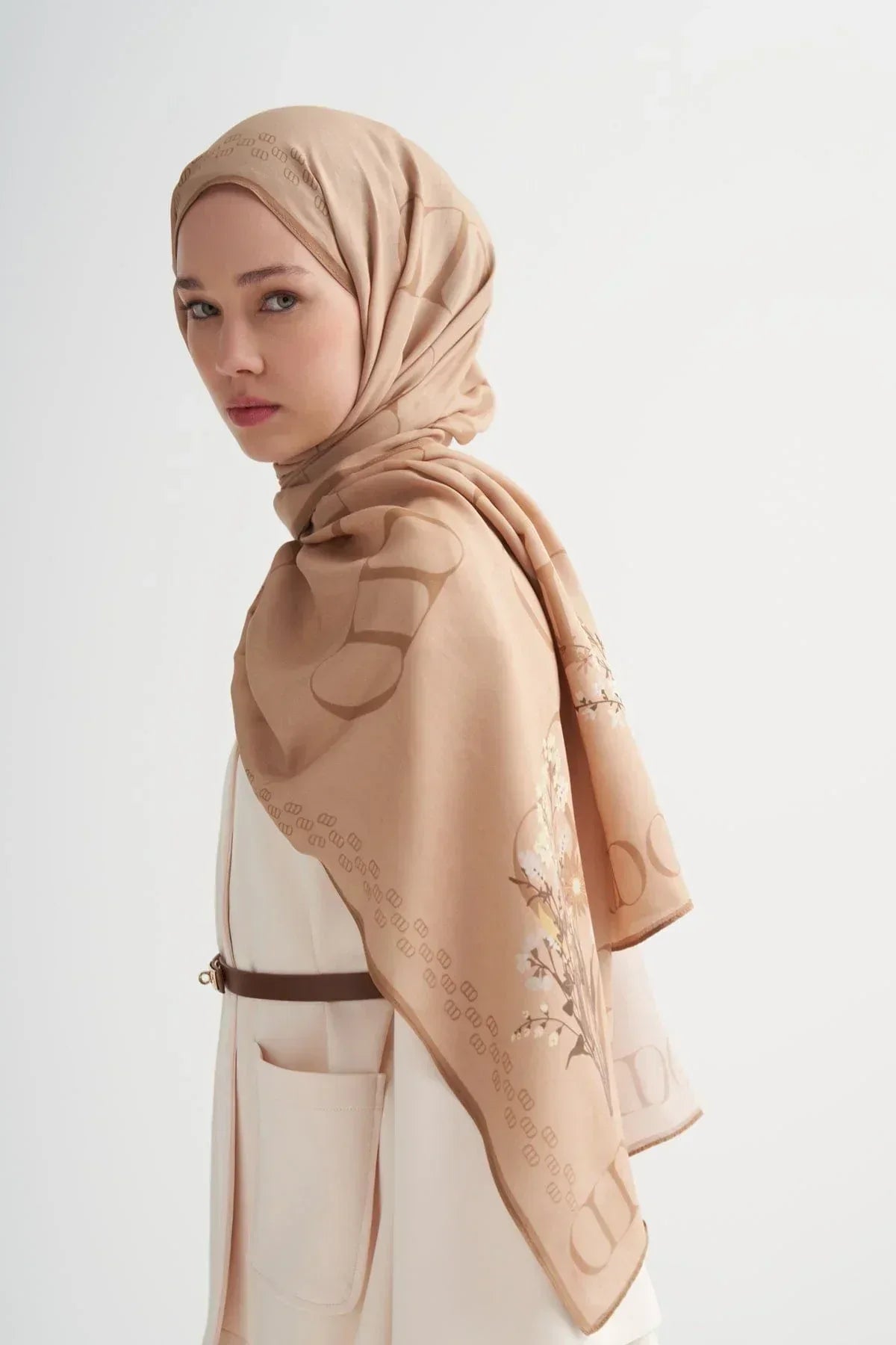 elegance-monogram-viscose-scarf-camel-5374 - Carell Hijab