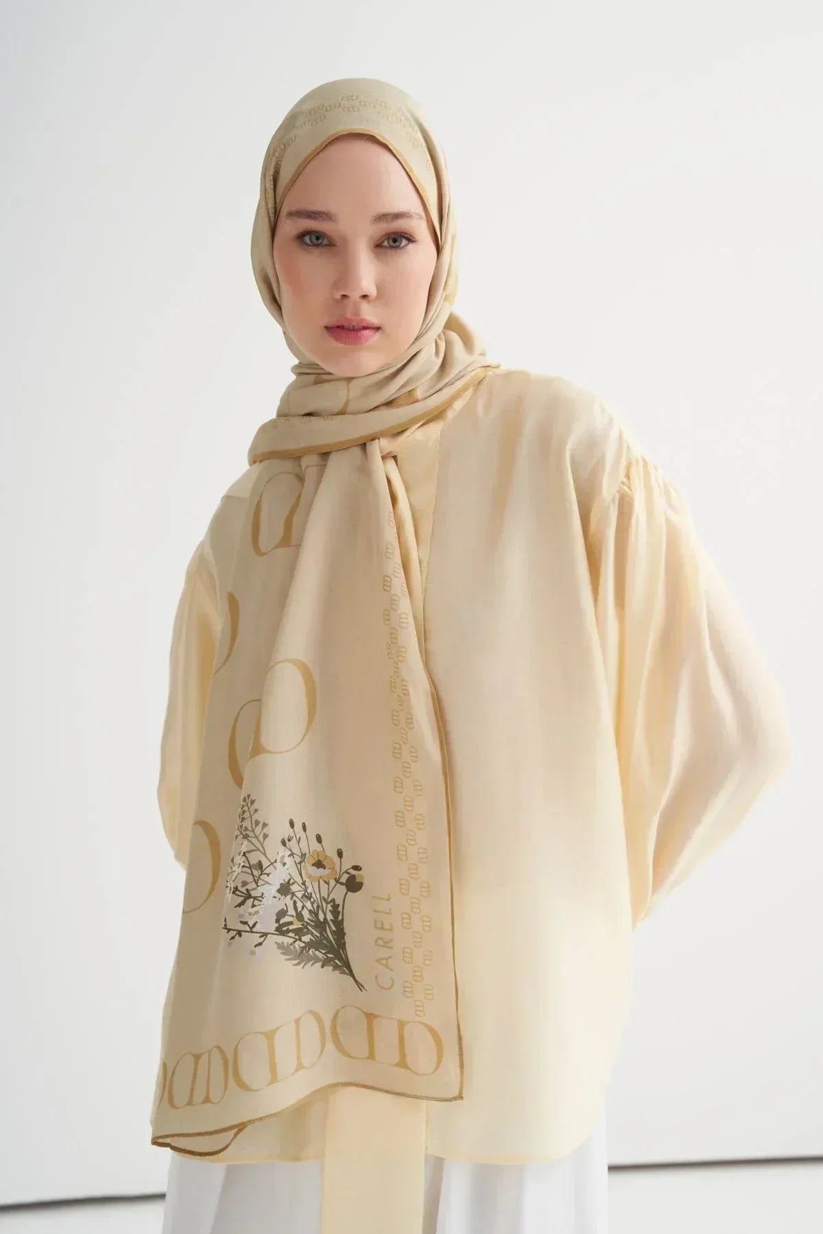elegance-monogram-viscose-soft-yellow-5356 - Carell Hijab