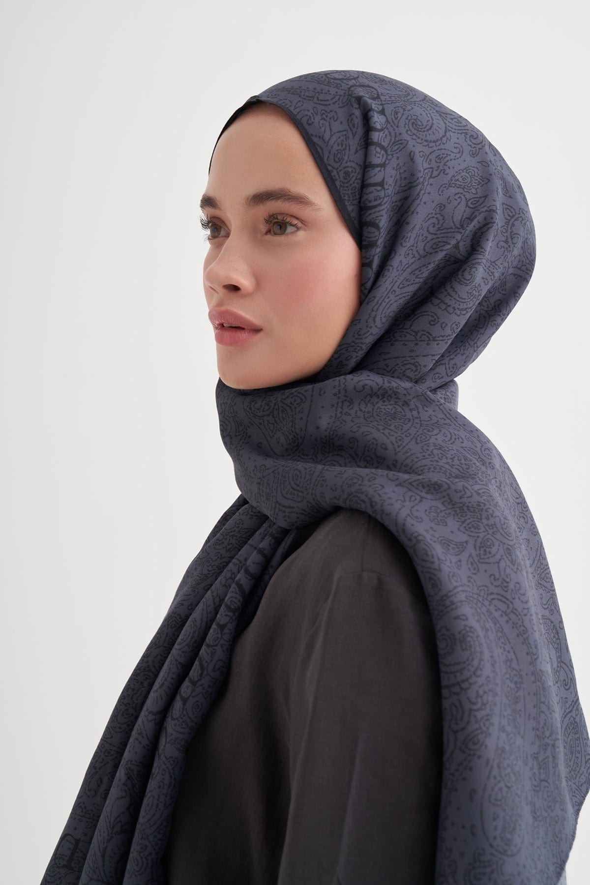 Elenora Monogram Viscose Scarf Dark