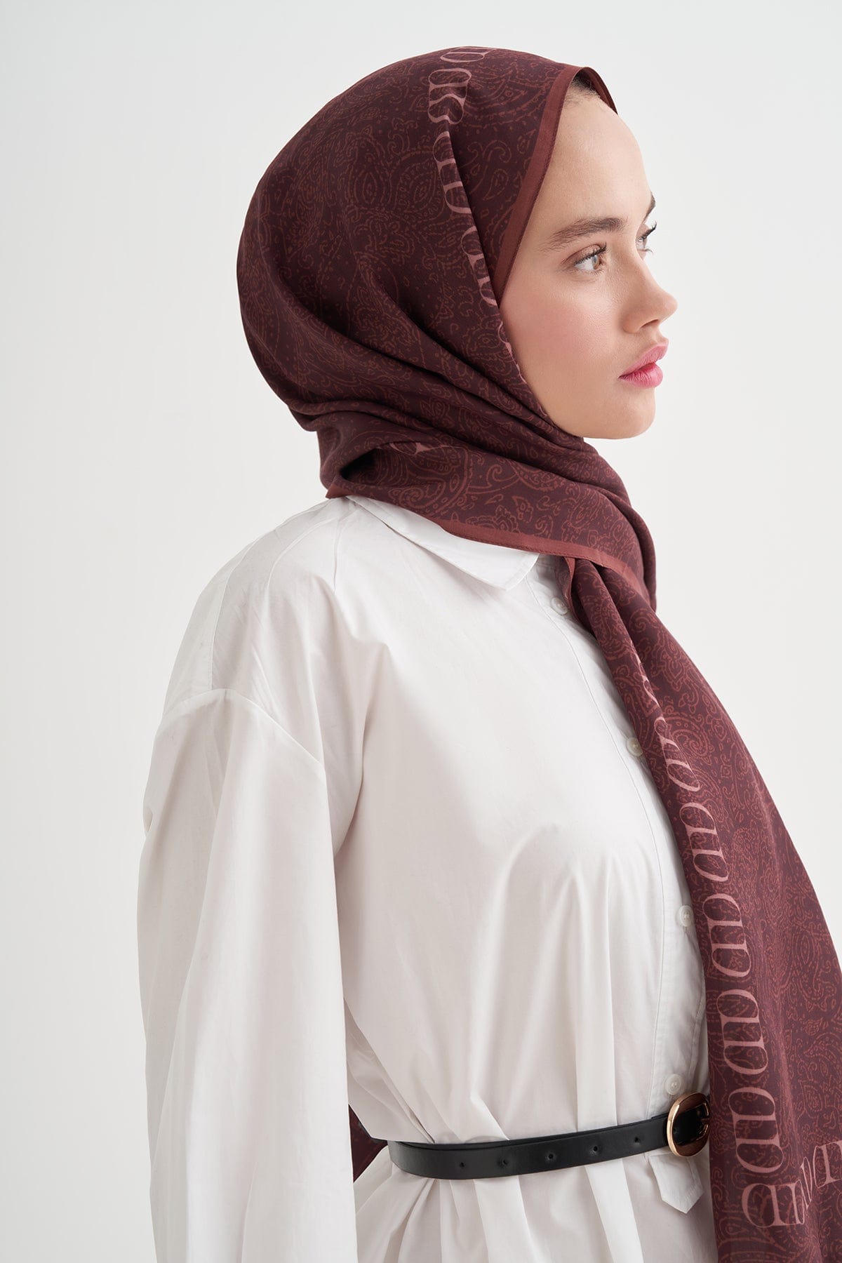 Elenora Monogram Viscose Scarf Reddish