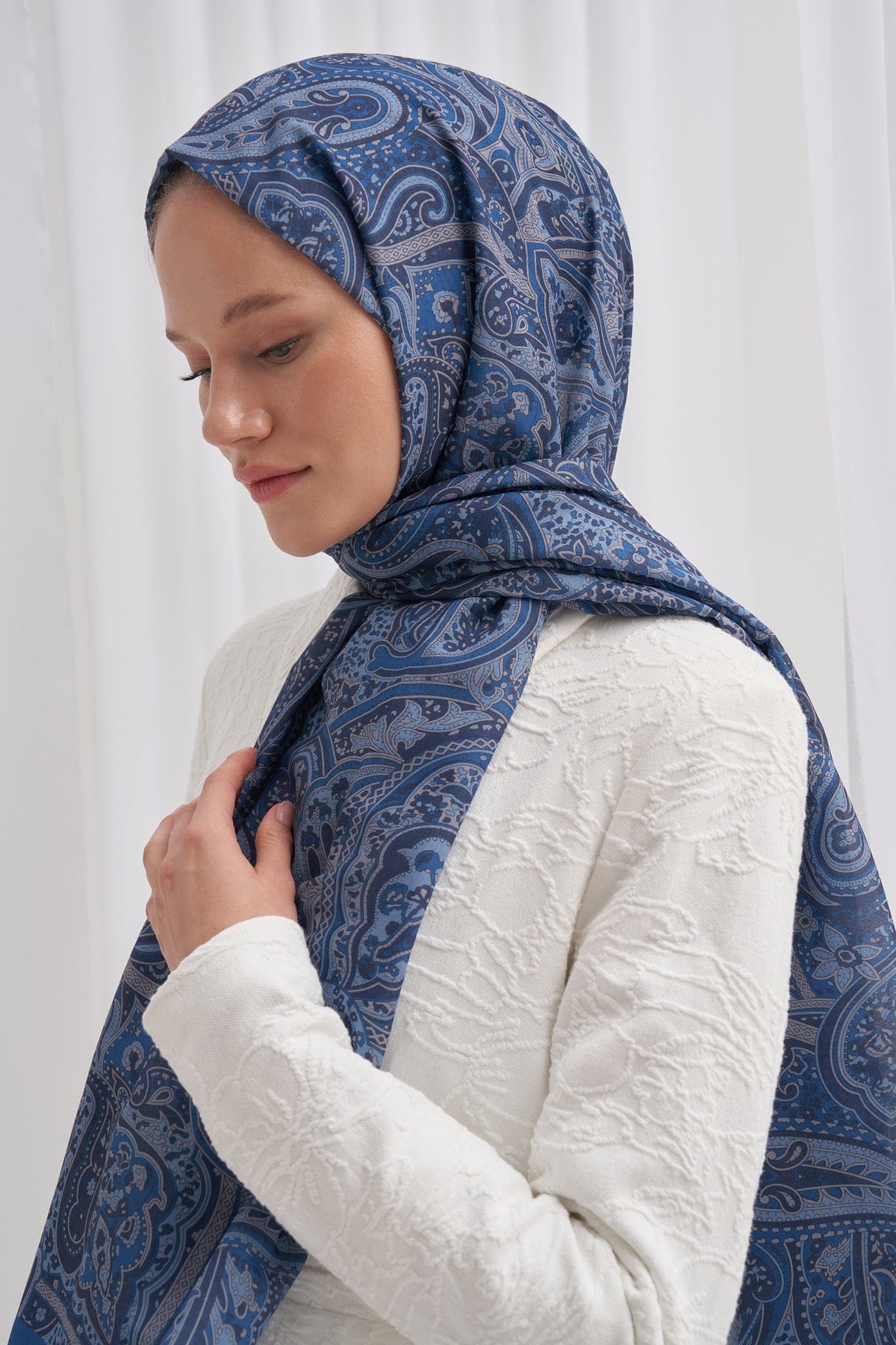 Ephesus Nilla Cotton Scarf Blue