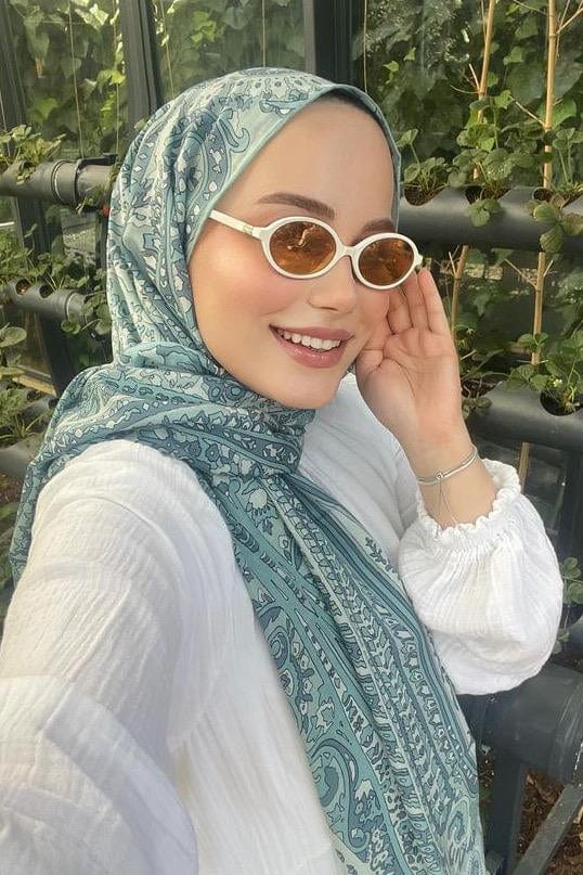 Esra's Choice Hues Comfy Silk Scarf Blue