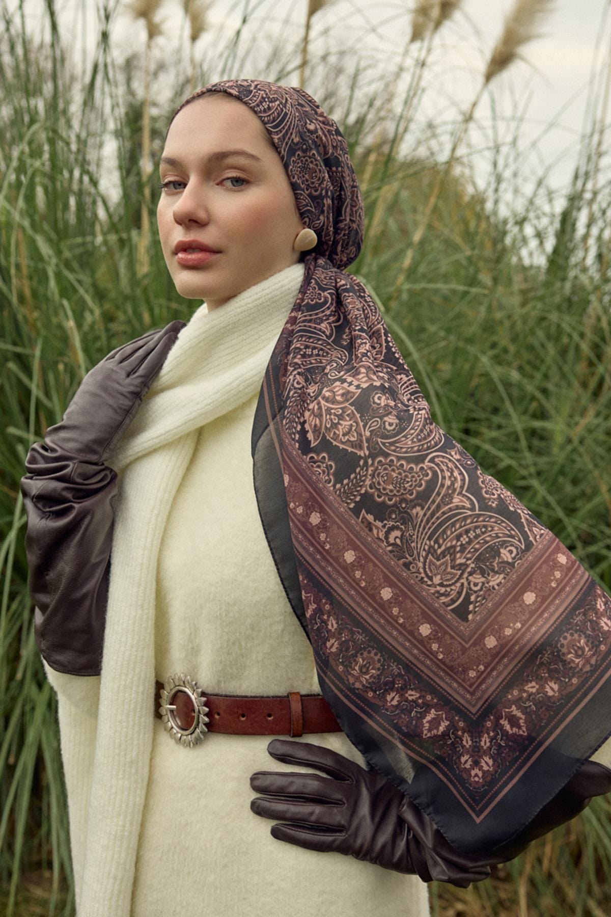 Ethnic Nilla Cotton Scarf Brown