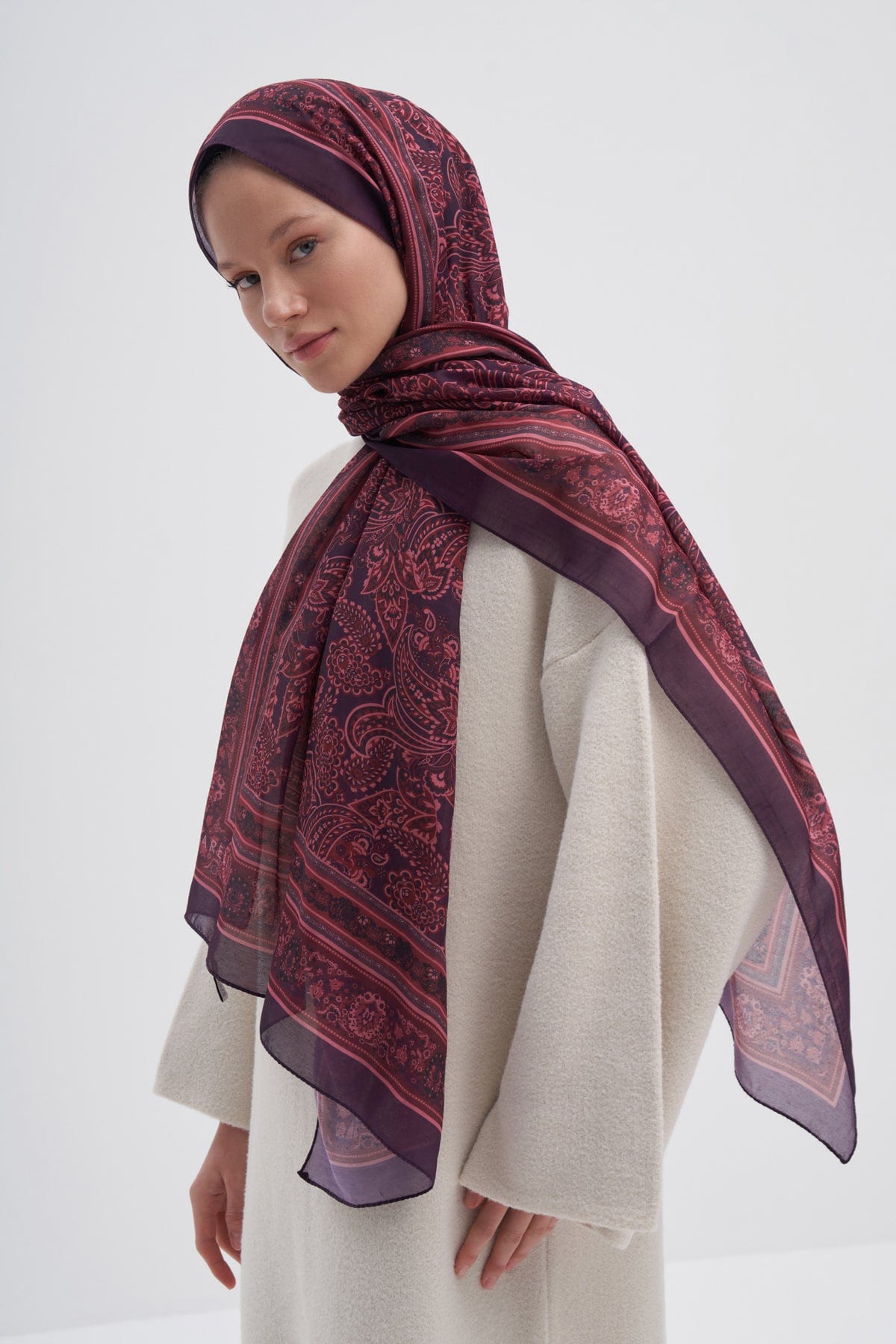 Ethnic Nilla Cotton Scarf Damson
