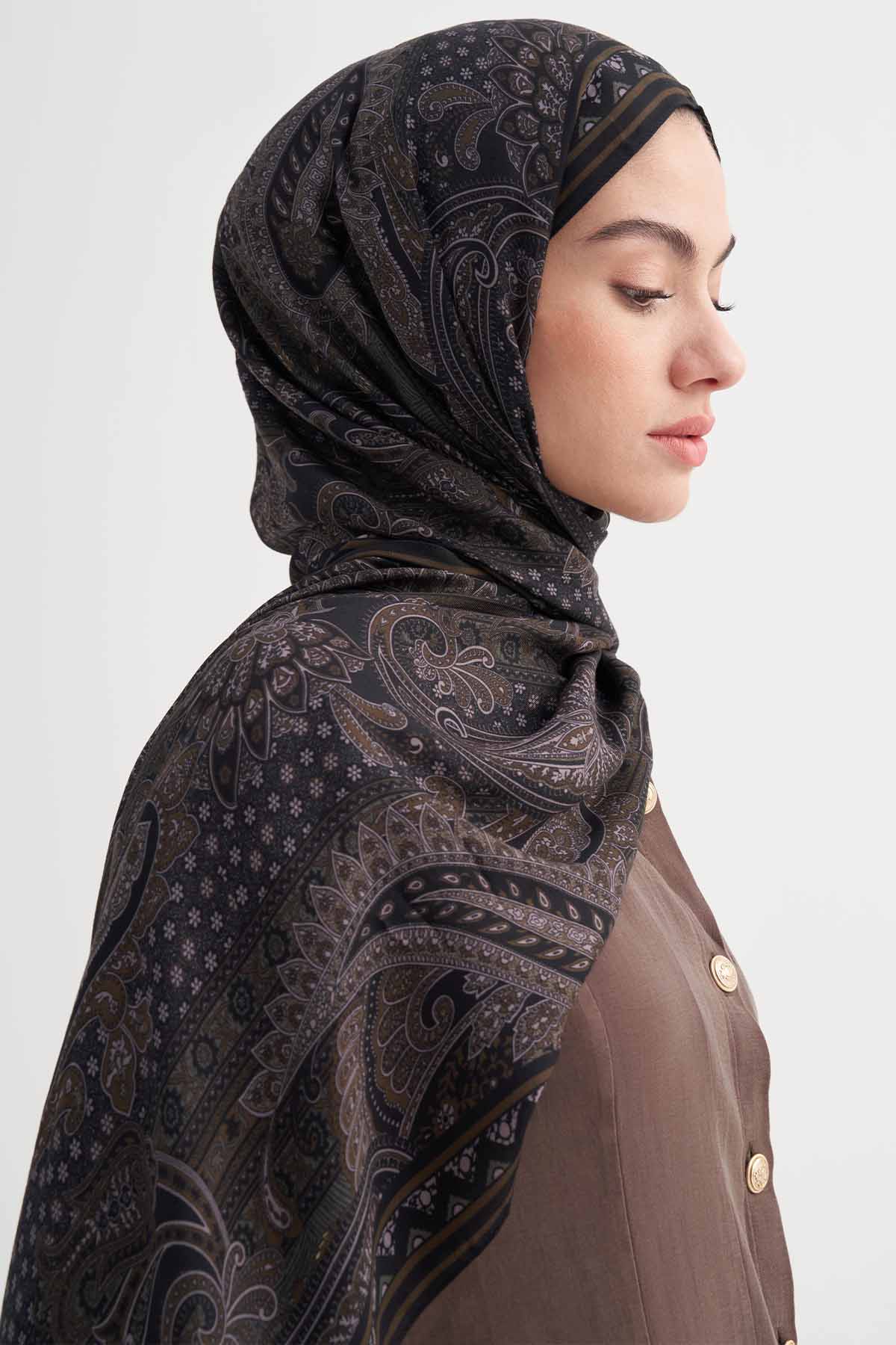 Etnic Incira Viscose Scarf Dark Brown