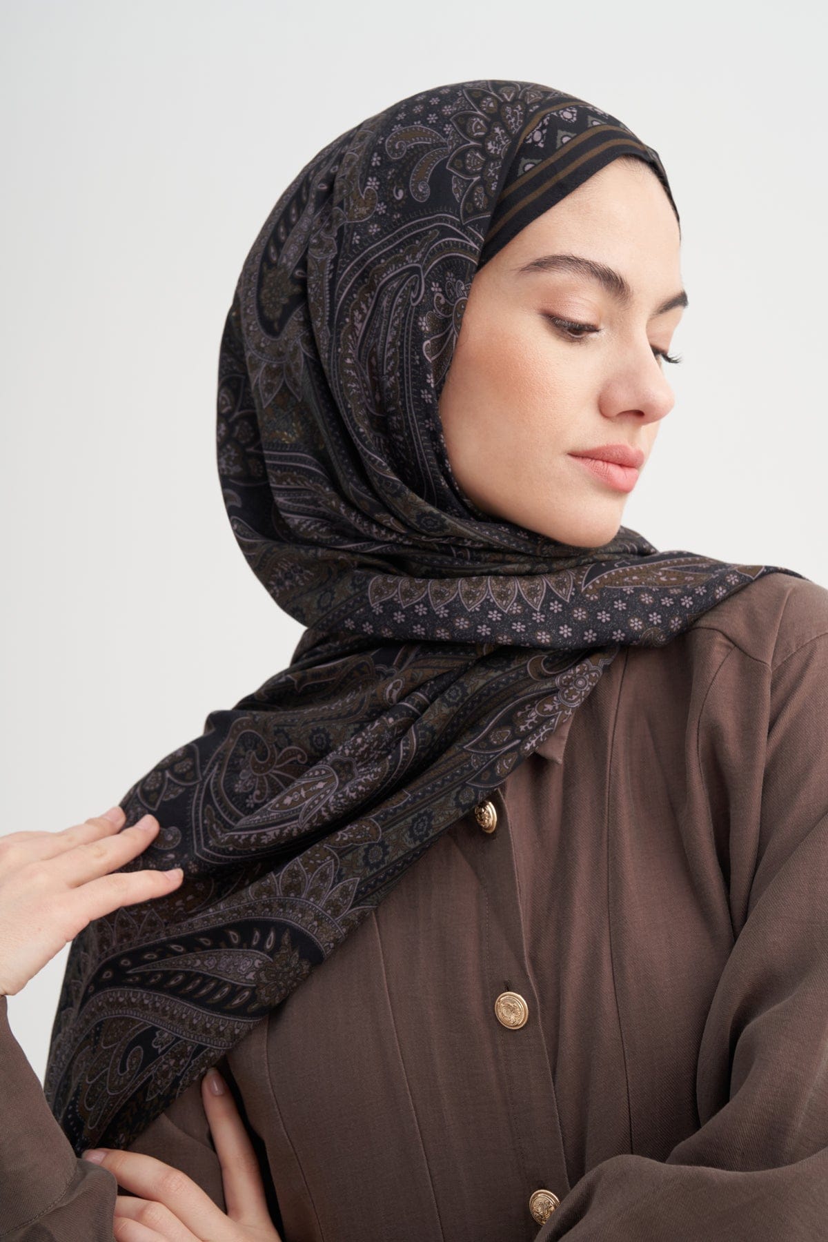 Etnic Incira Viscose Scarf Dark Brown