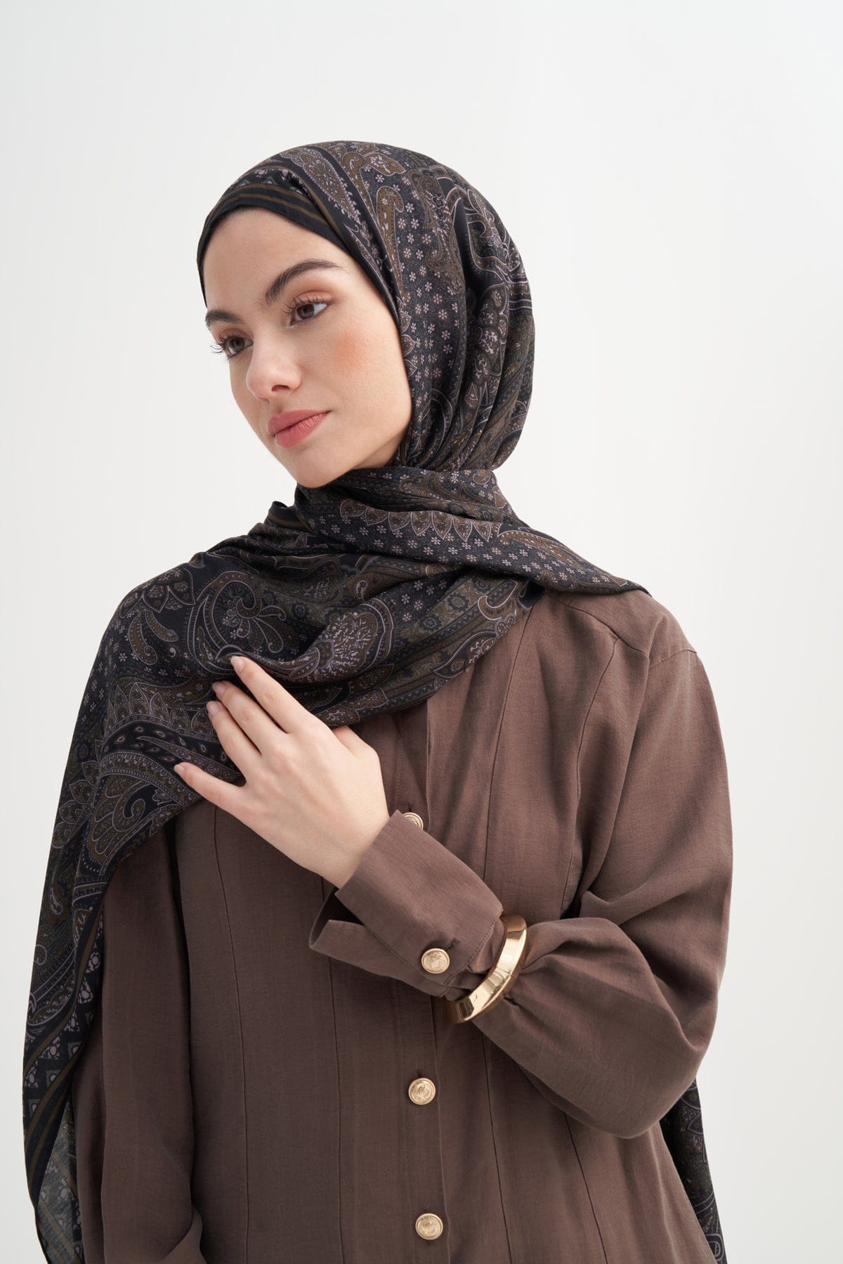 Etnic Incira Viscose Scarf Dark Brown