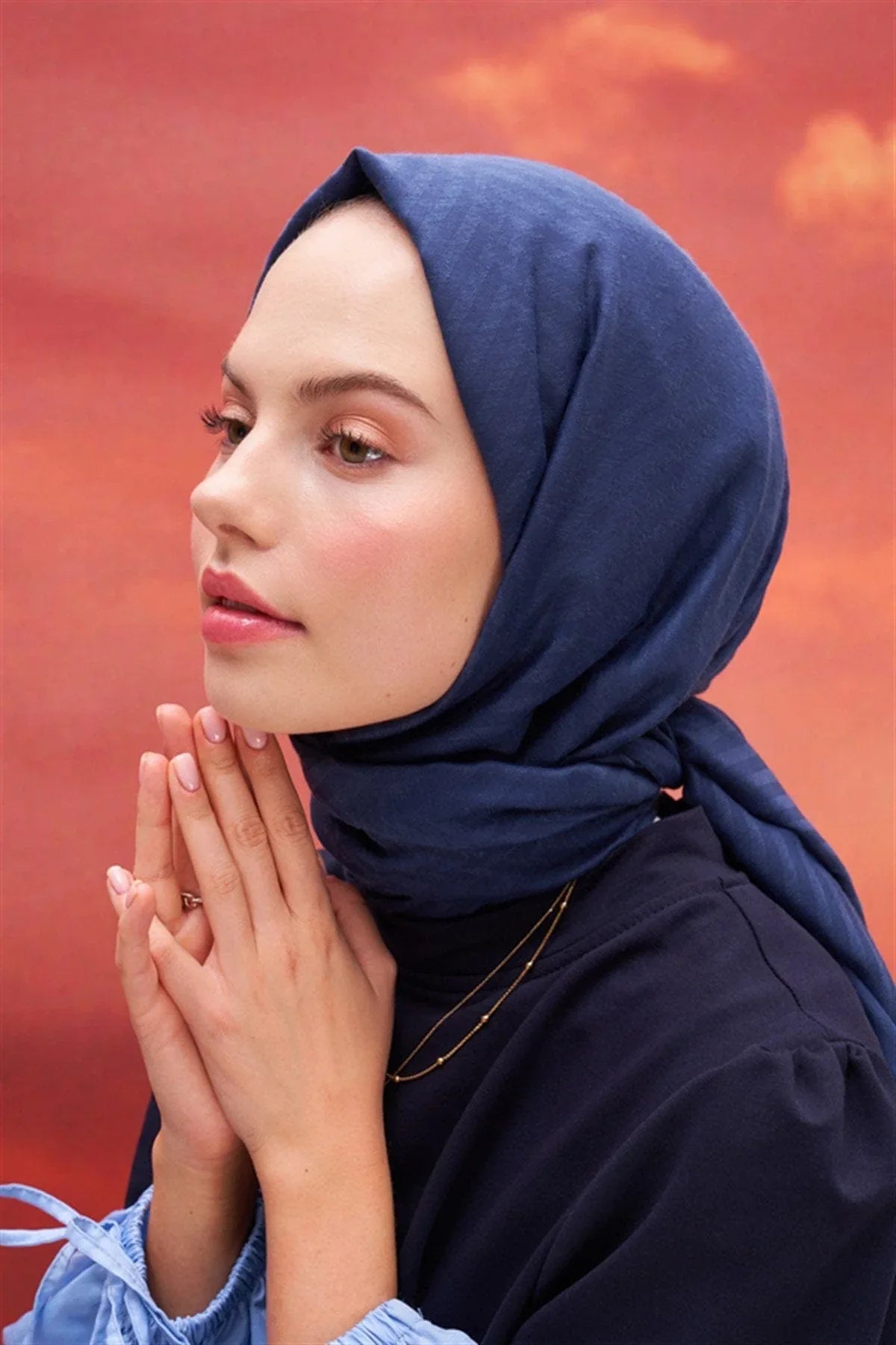 fasone-modal-jacquard-scarf-deep-blue-4311 - Carell Hijab