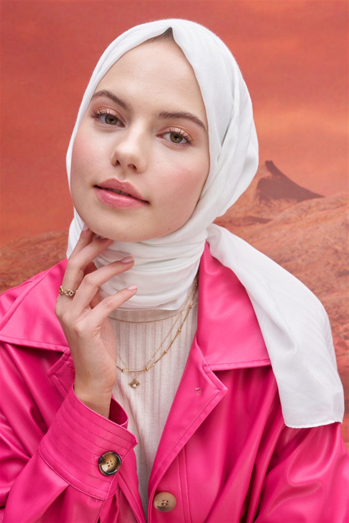 Fasone Modal Jacquard Scarf Ecru