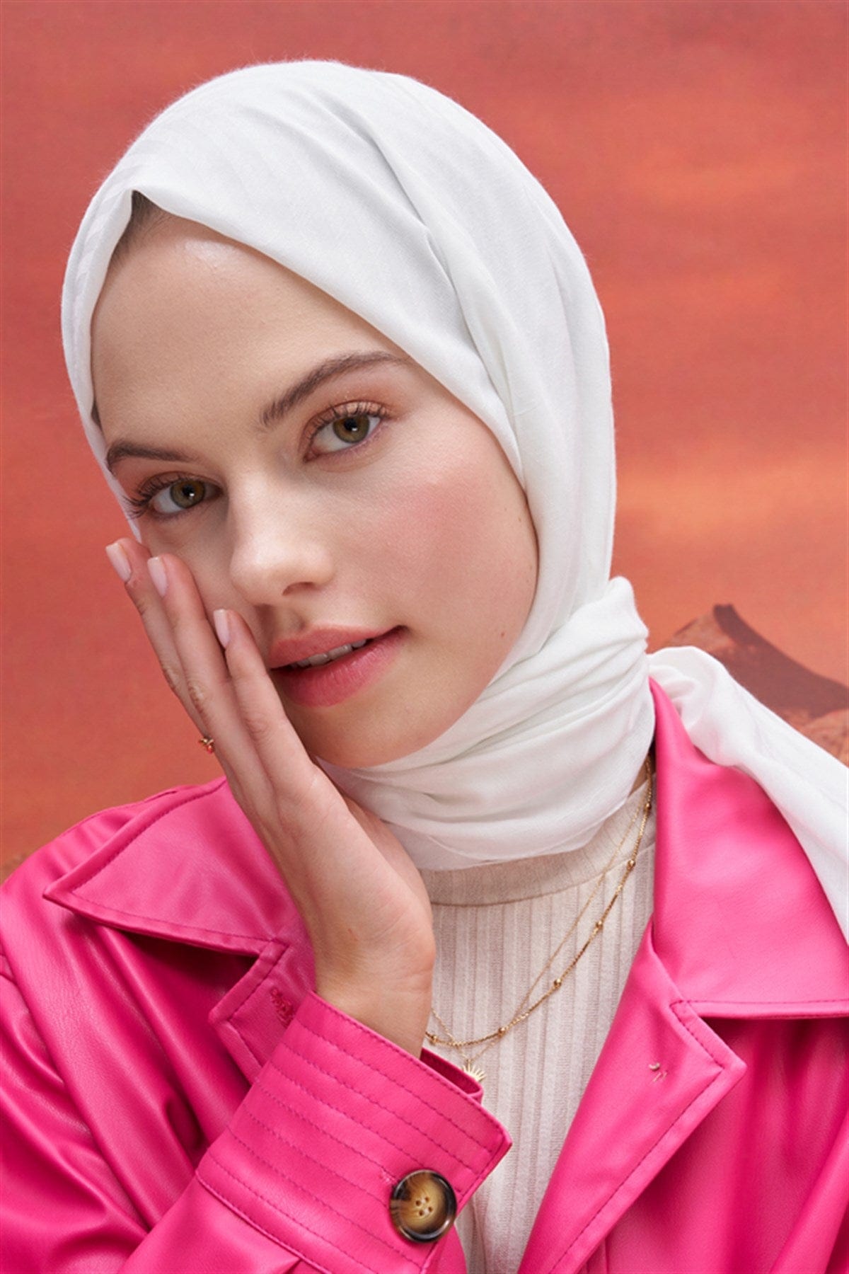 Fasone Modal Jacquard Scarf Ecru