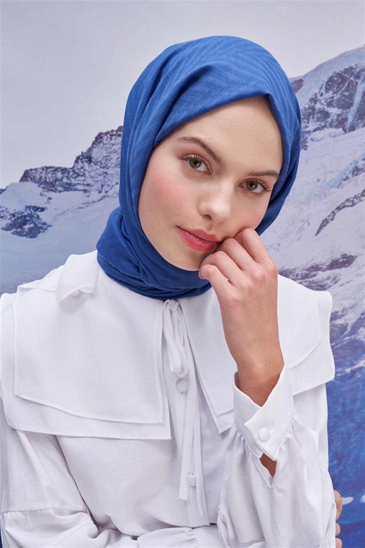 Fasone Modal Jacquard Scarf Indigo
