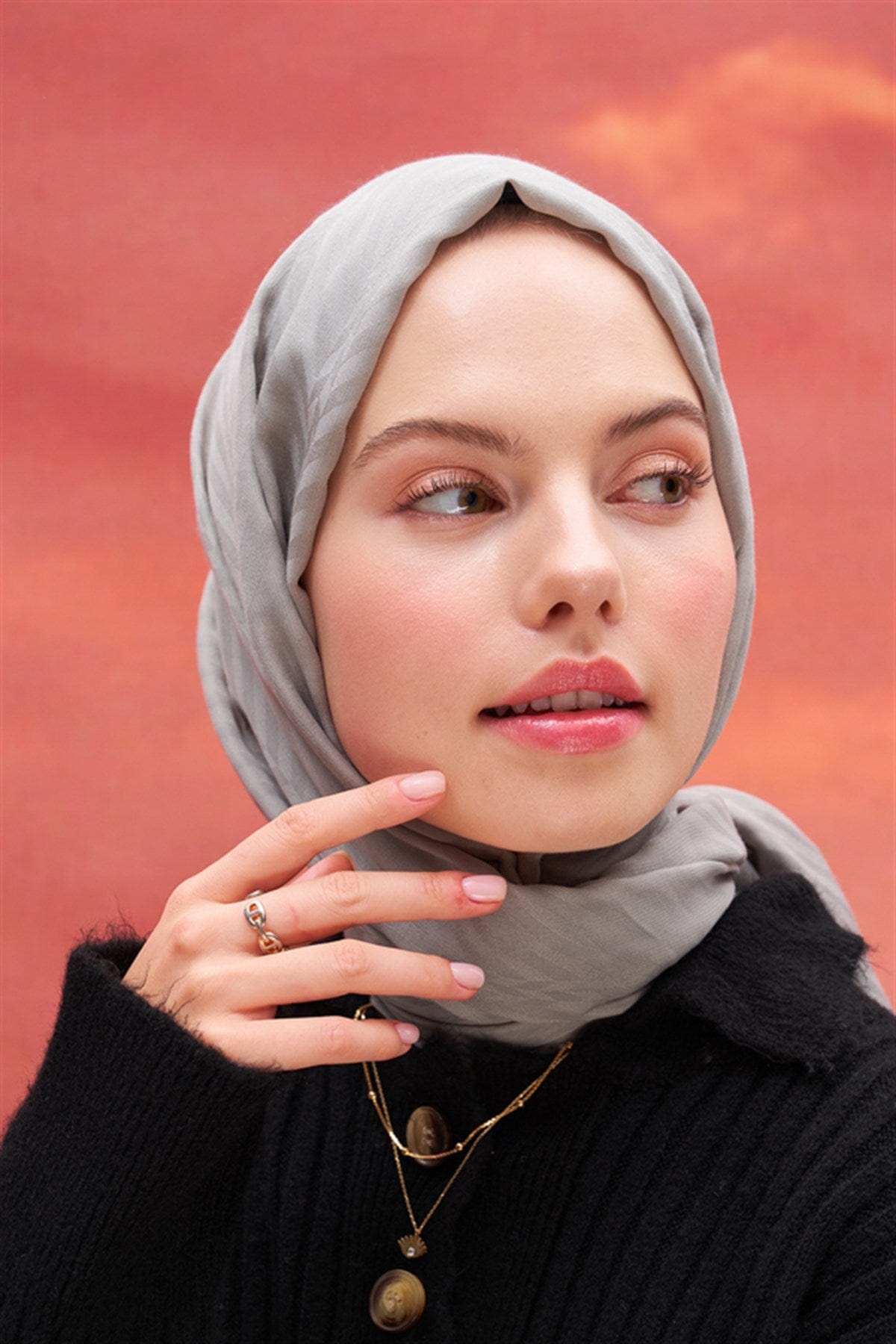 Fasone Modal Jacquard Scarf Light Gray