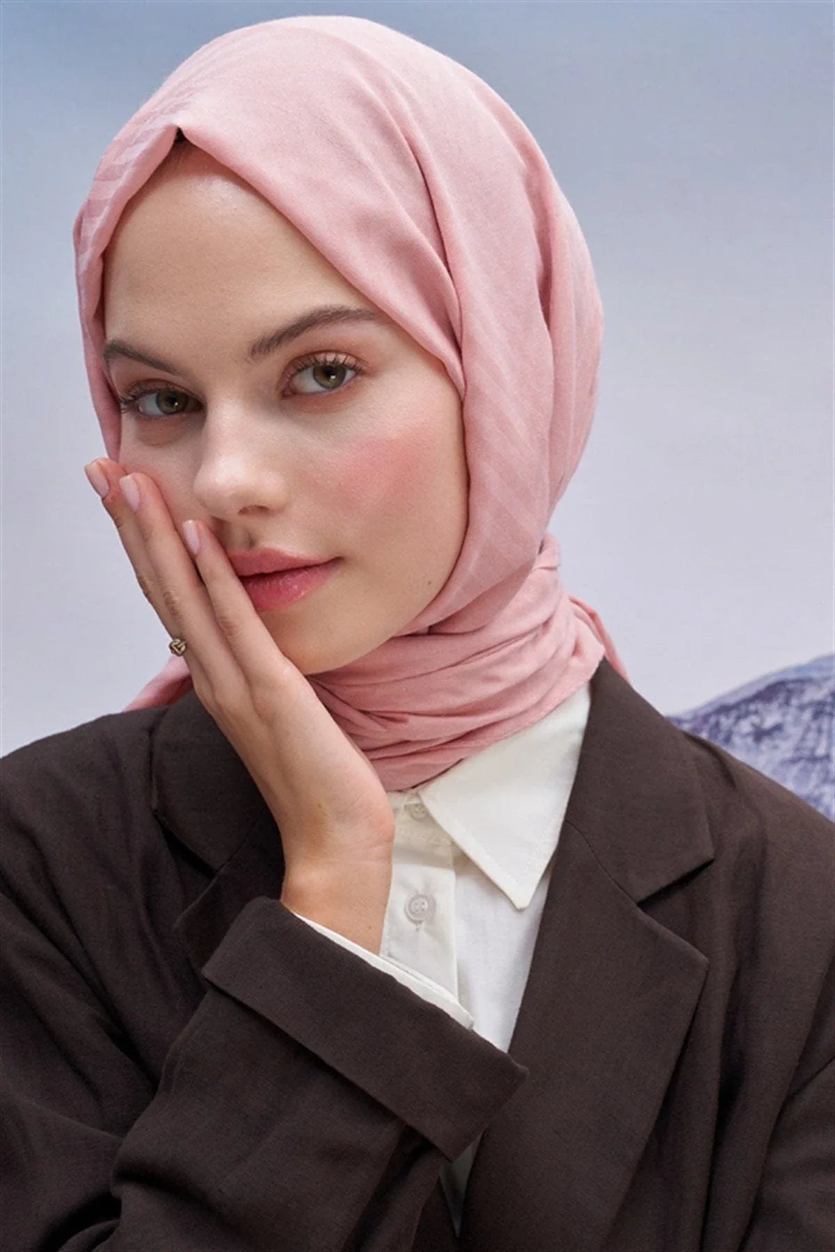fasone-modal-jacquard-scarf-powder-pink-4302 - Carell Hijab