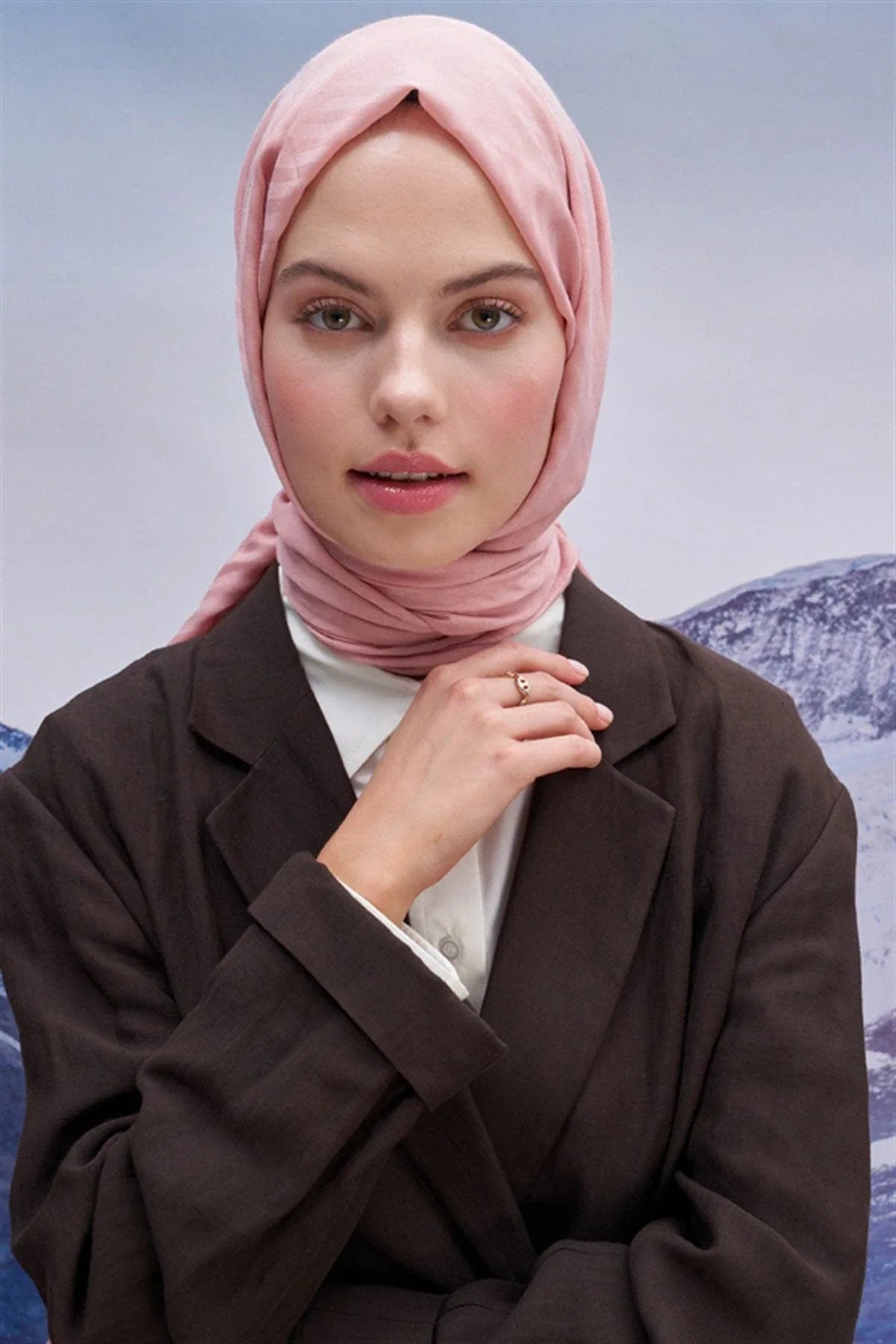 fasone-modal-jacquard-scarf-powder-pink-4304 - Carell Hijab