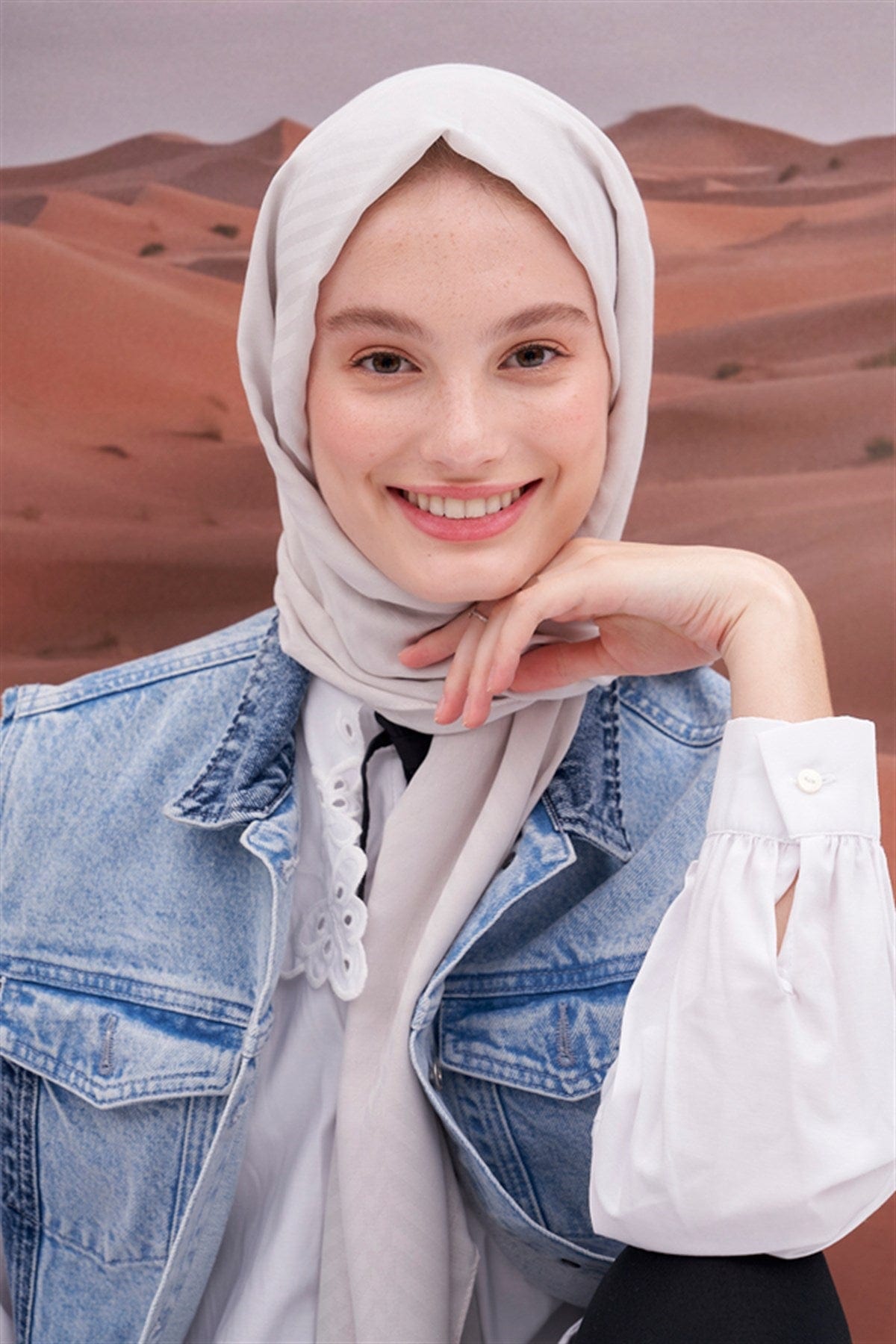 Fasone Modal Jacquard Scarf Silver