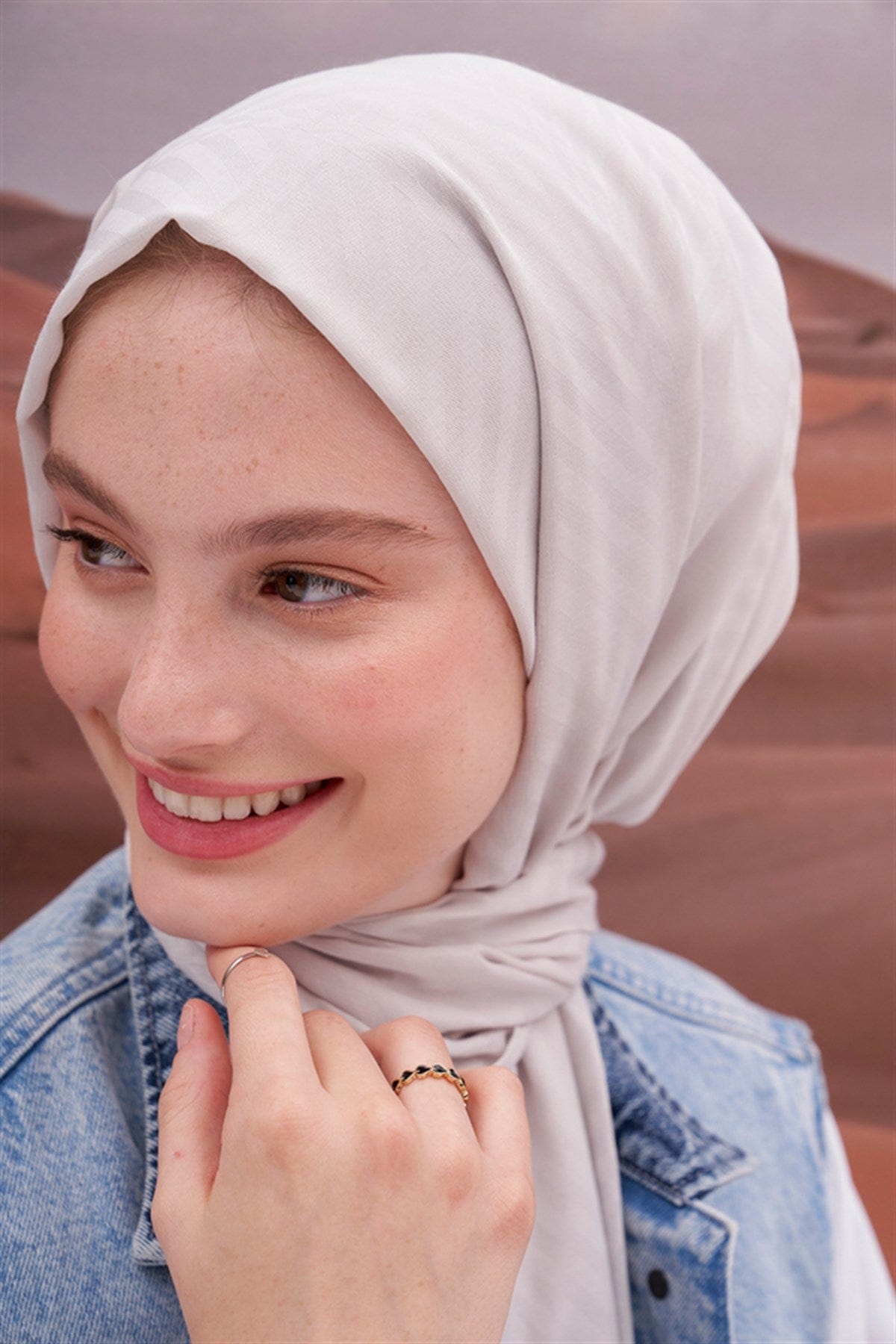 Fasone Modal Jacquard Scarf Silver