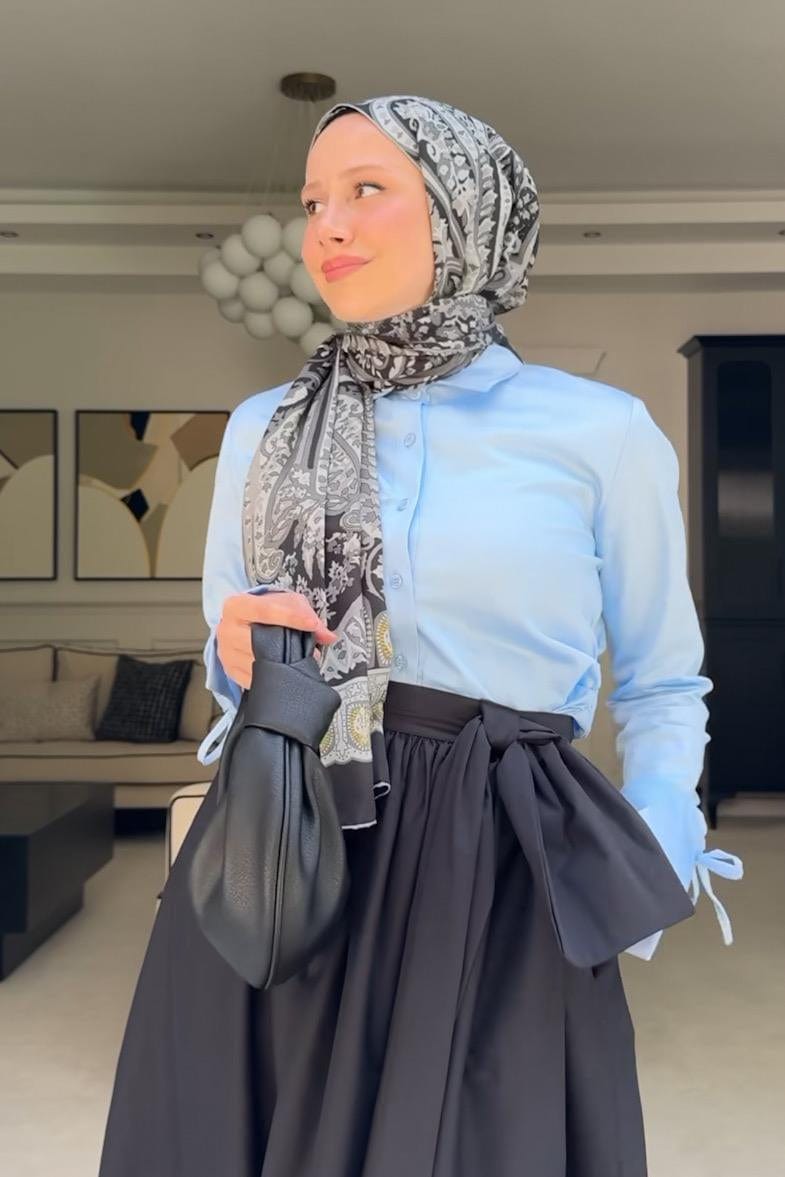 Feyza's Choice Bohemian Comfy Silk Scarf Black