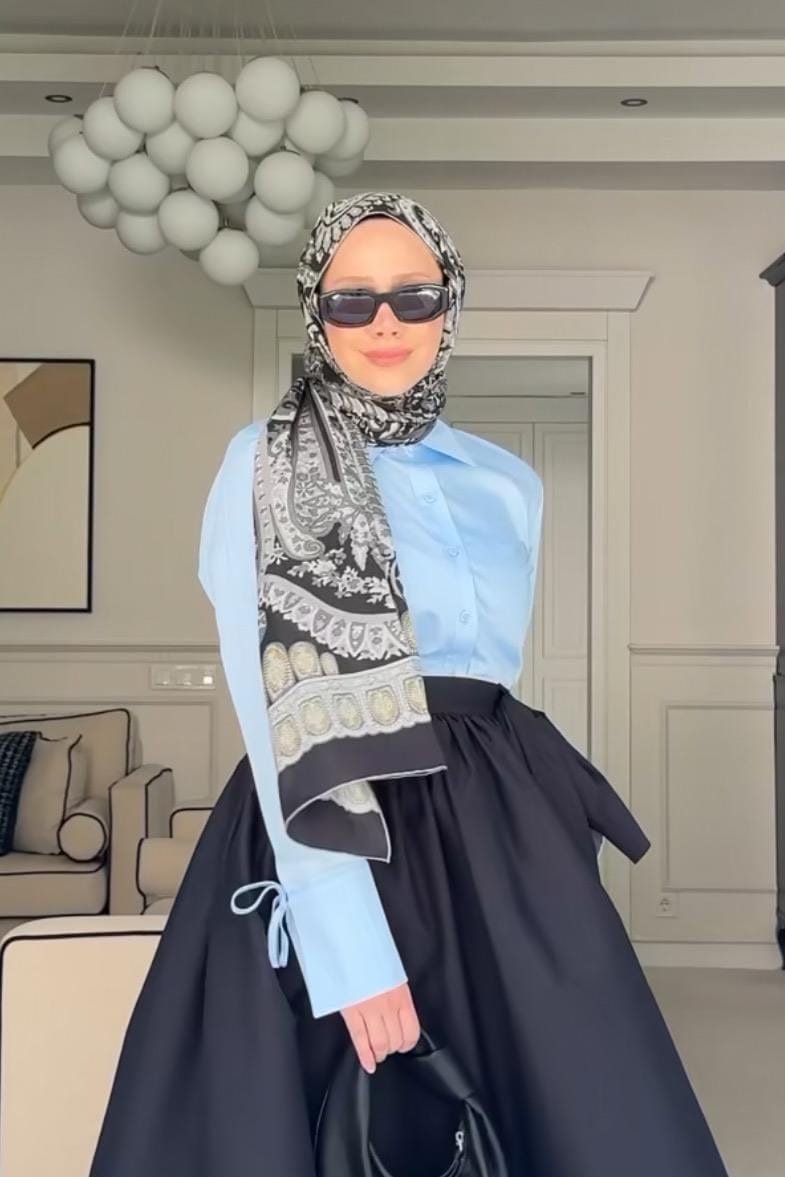 Feyza's Choice Bohemian Comfy Silk Scarf Black