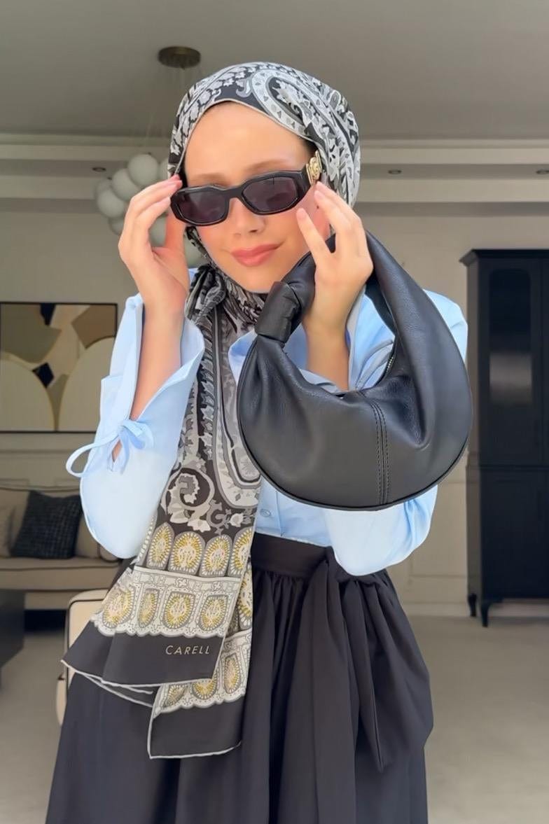 Feyza's Choice Bohemian Comfy Silk Scarf Black