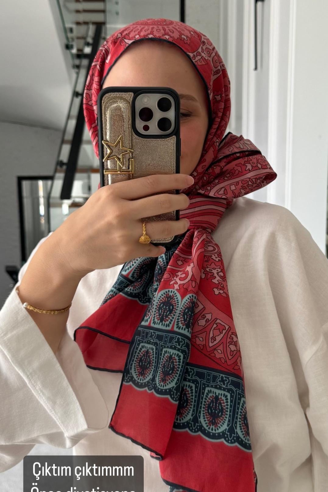 Feyza's Choice Roots Comfy Silk Scarf Tangerine Pink