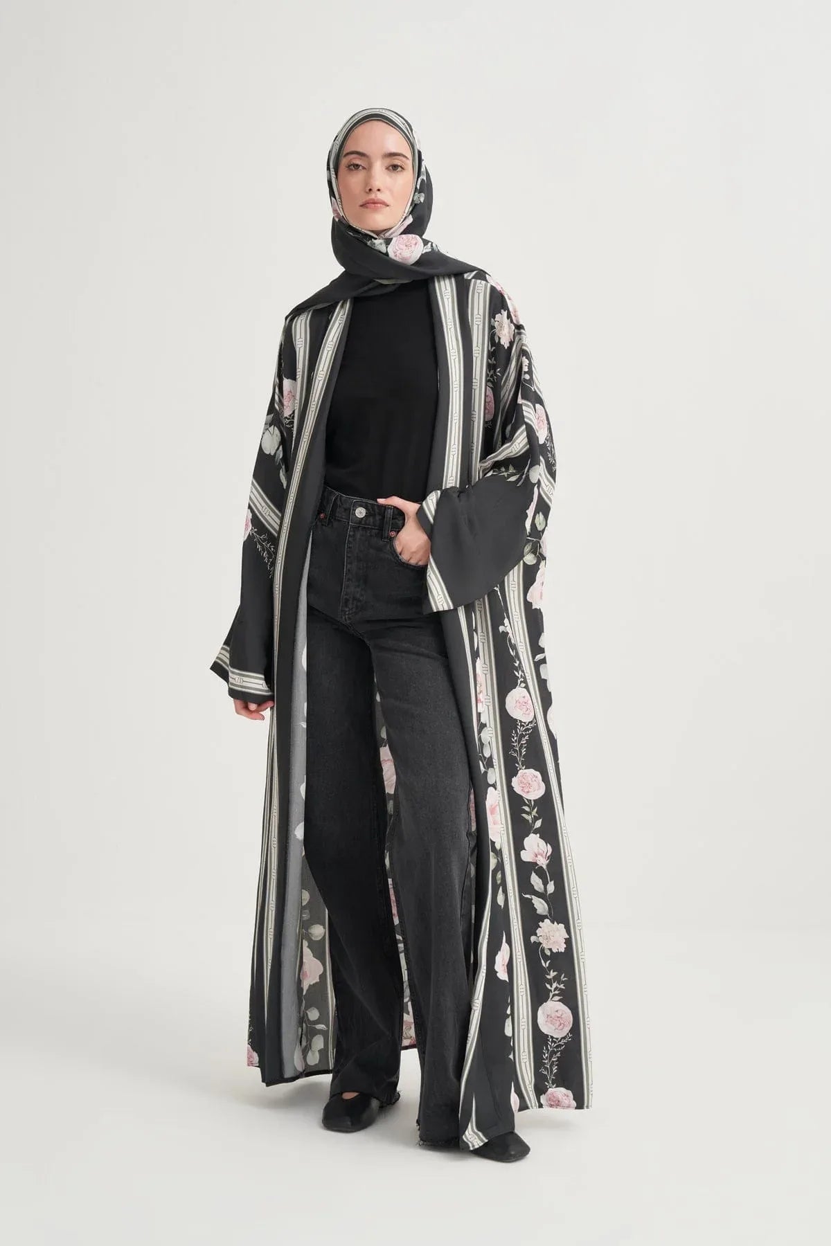 floris-premium-viscose-abaya-black-4465 - Carell Hijab