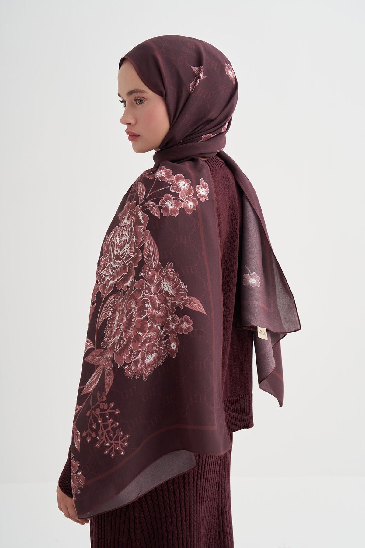 Floriva Monogram Viscose Scarf Reddish