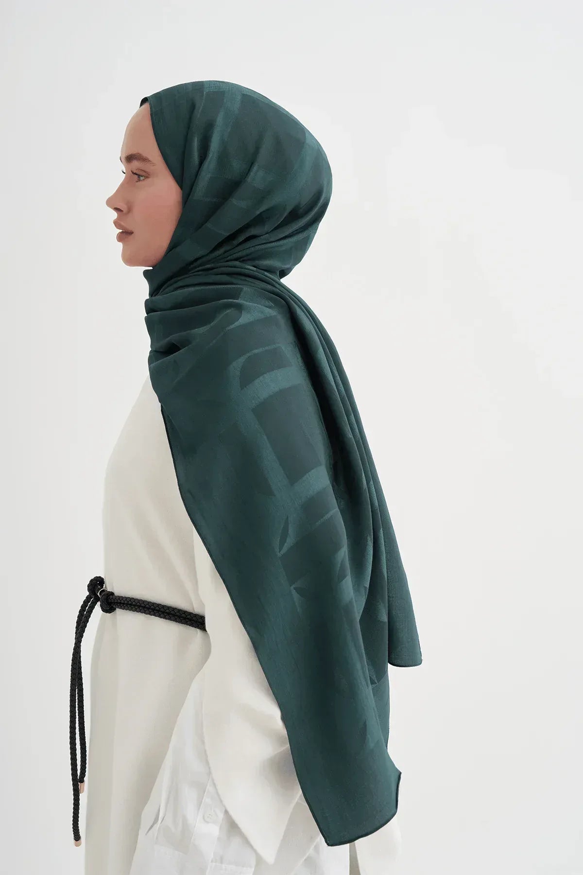 geometric-pattern-liora-cotton-scarf-petrol-5430 - Carell Hijab