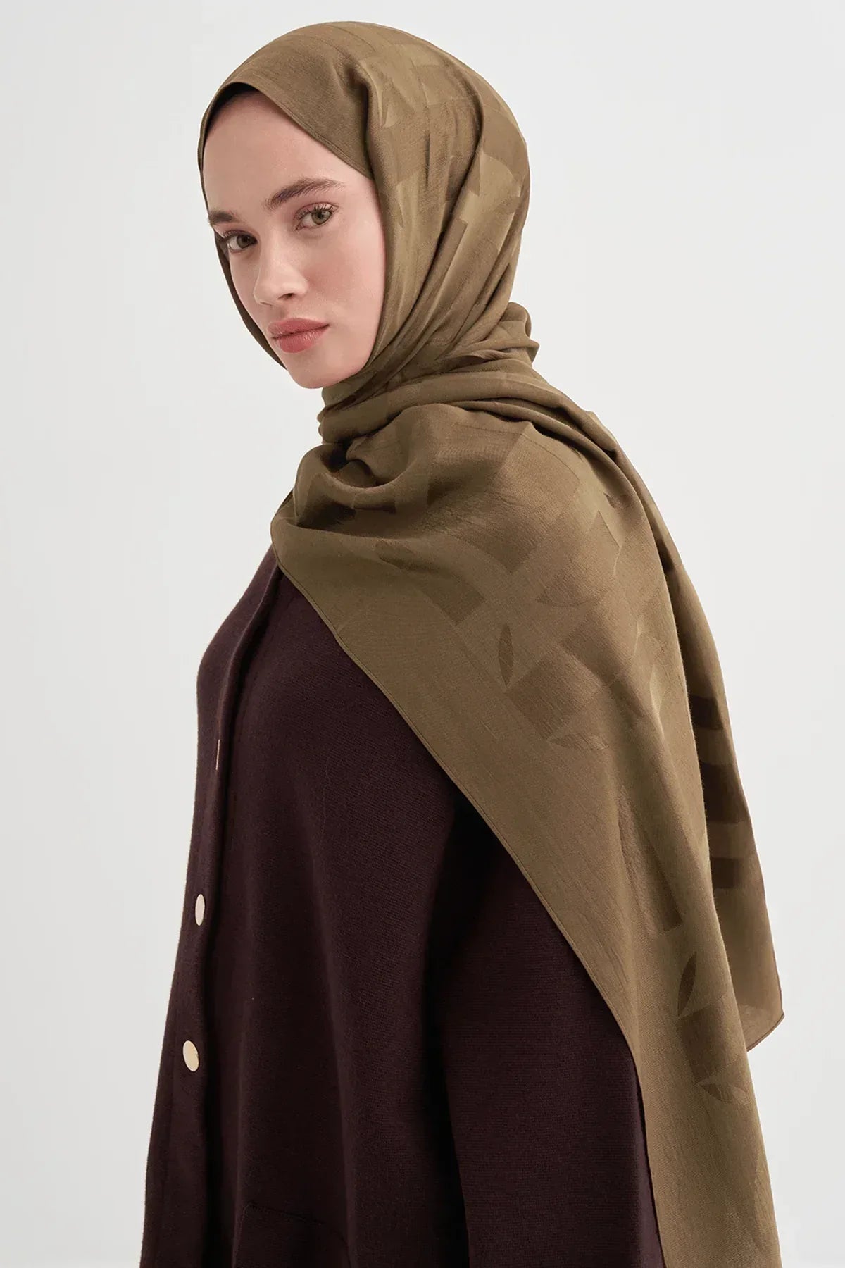 geometric-pattern-liora-cotton-scarf-walnut-5420 - Carell Hijab