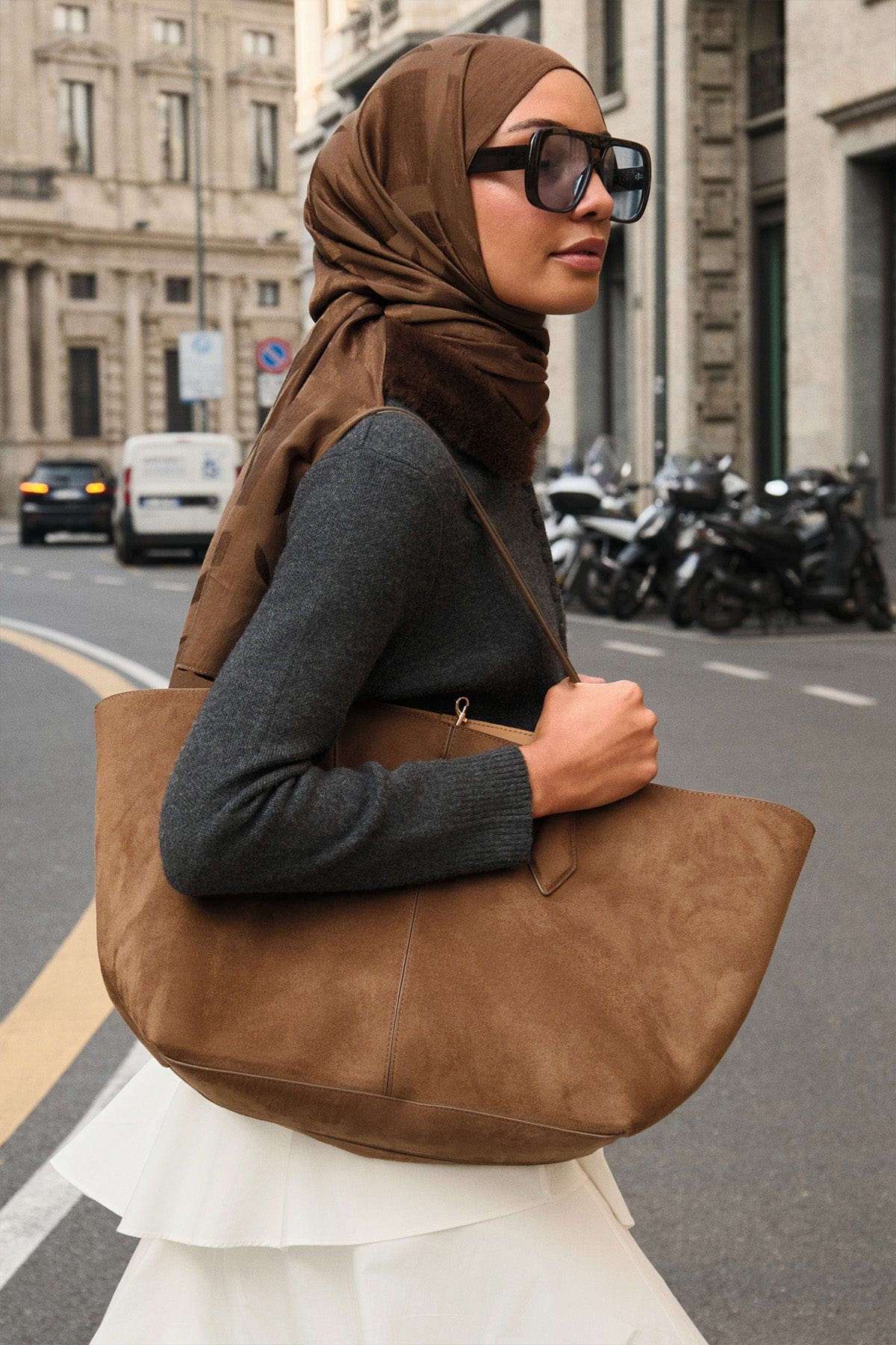 Geometrik Pattern Liora Cottton Scarf Earth