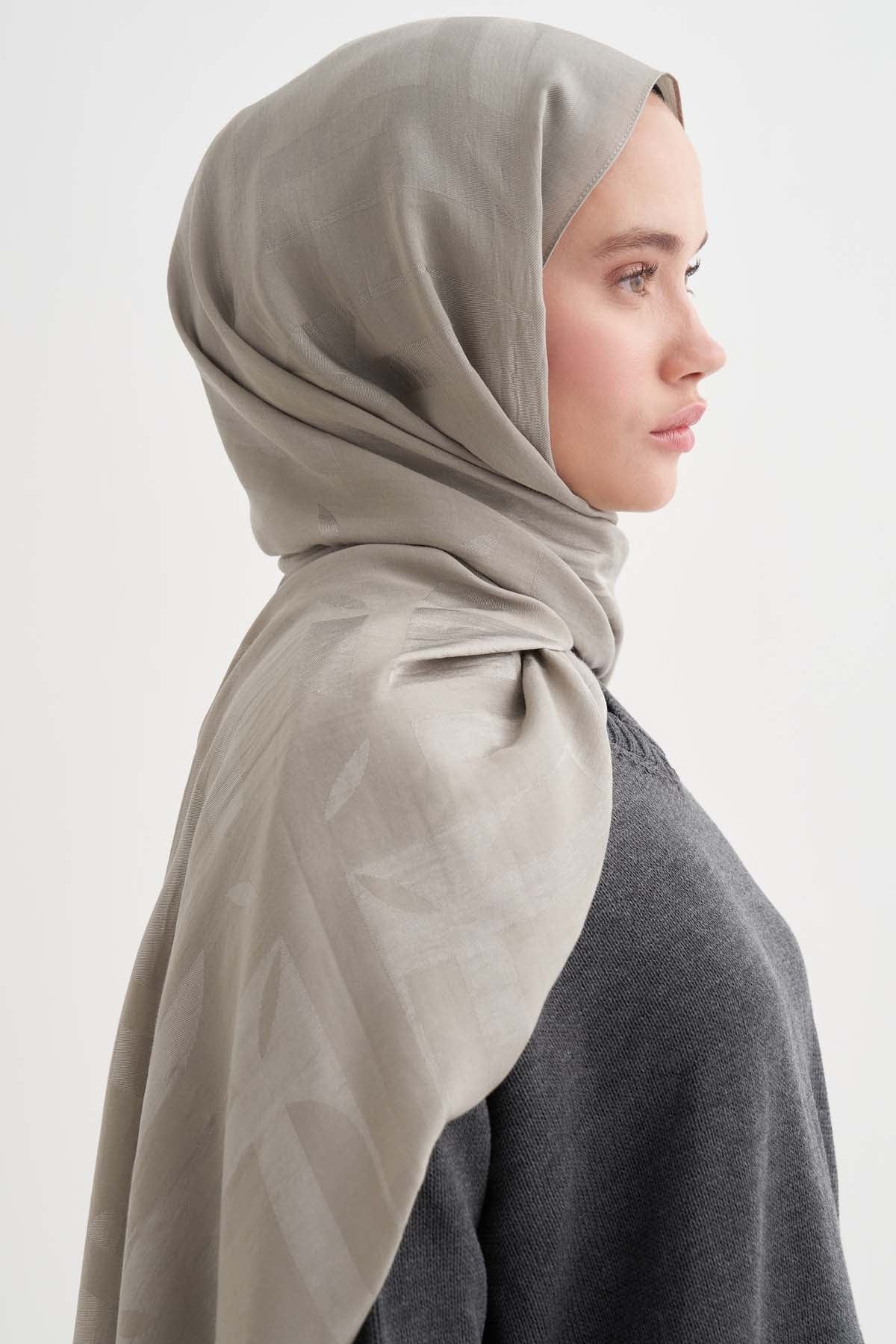 Geometrik Pattern Liora Cottton Scarf Gray