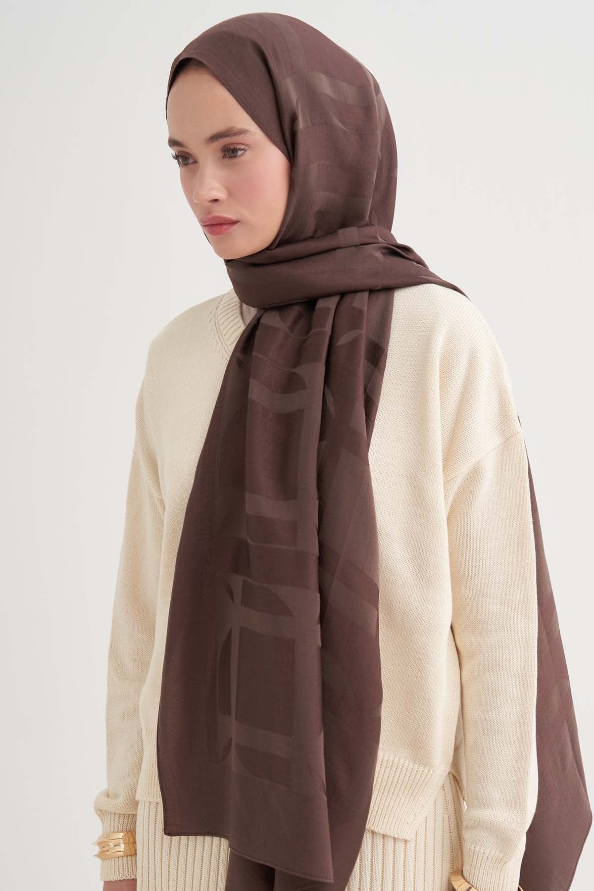 Geometrik Pattern Liora Cottton Scarf Milk Coffee