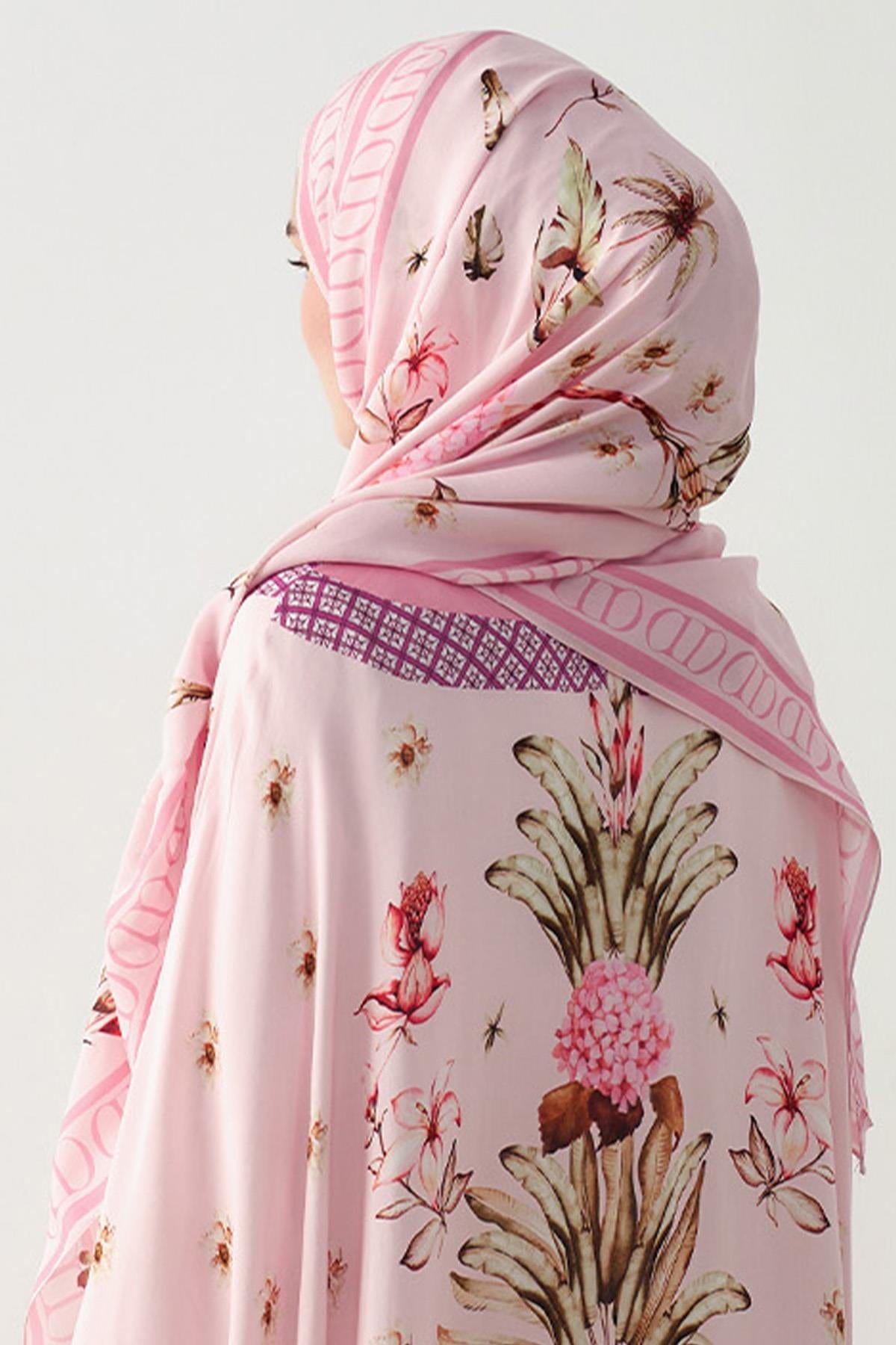 Glow Monogram Viscose Scarf Candy Pink