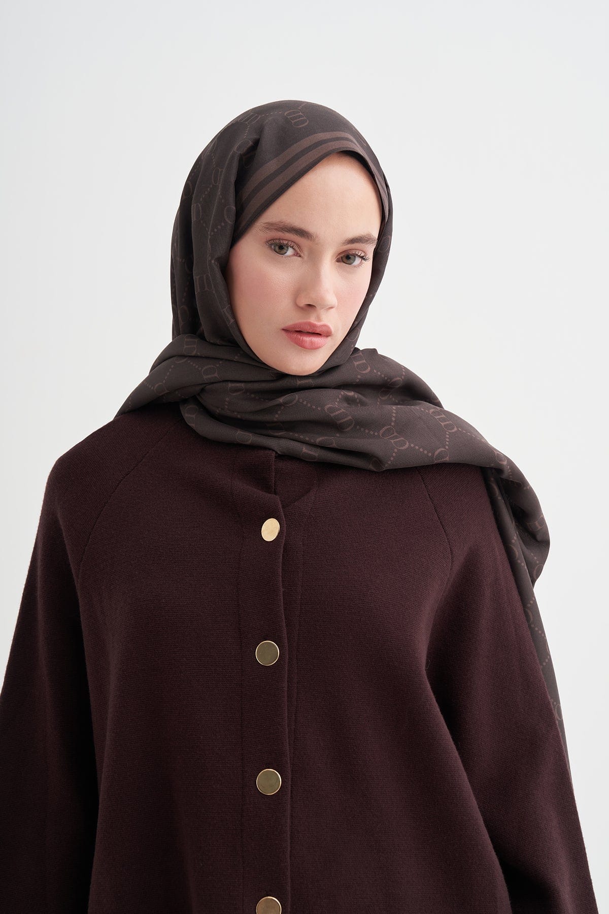Grace Monogram Viscose Scarf Mocha