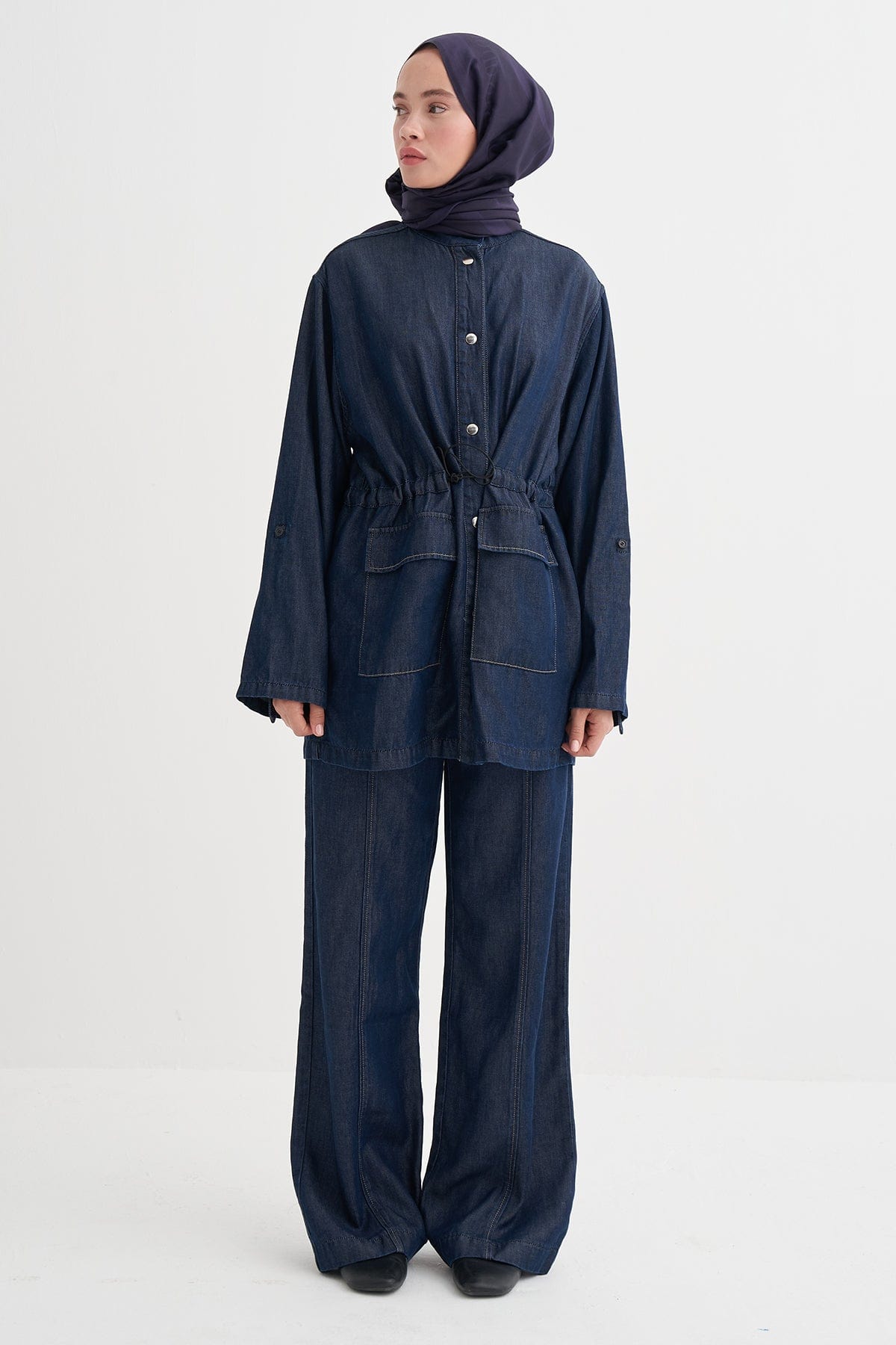 Gwen Tensel Denim Pants Dark Blue