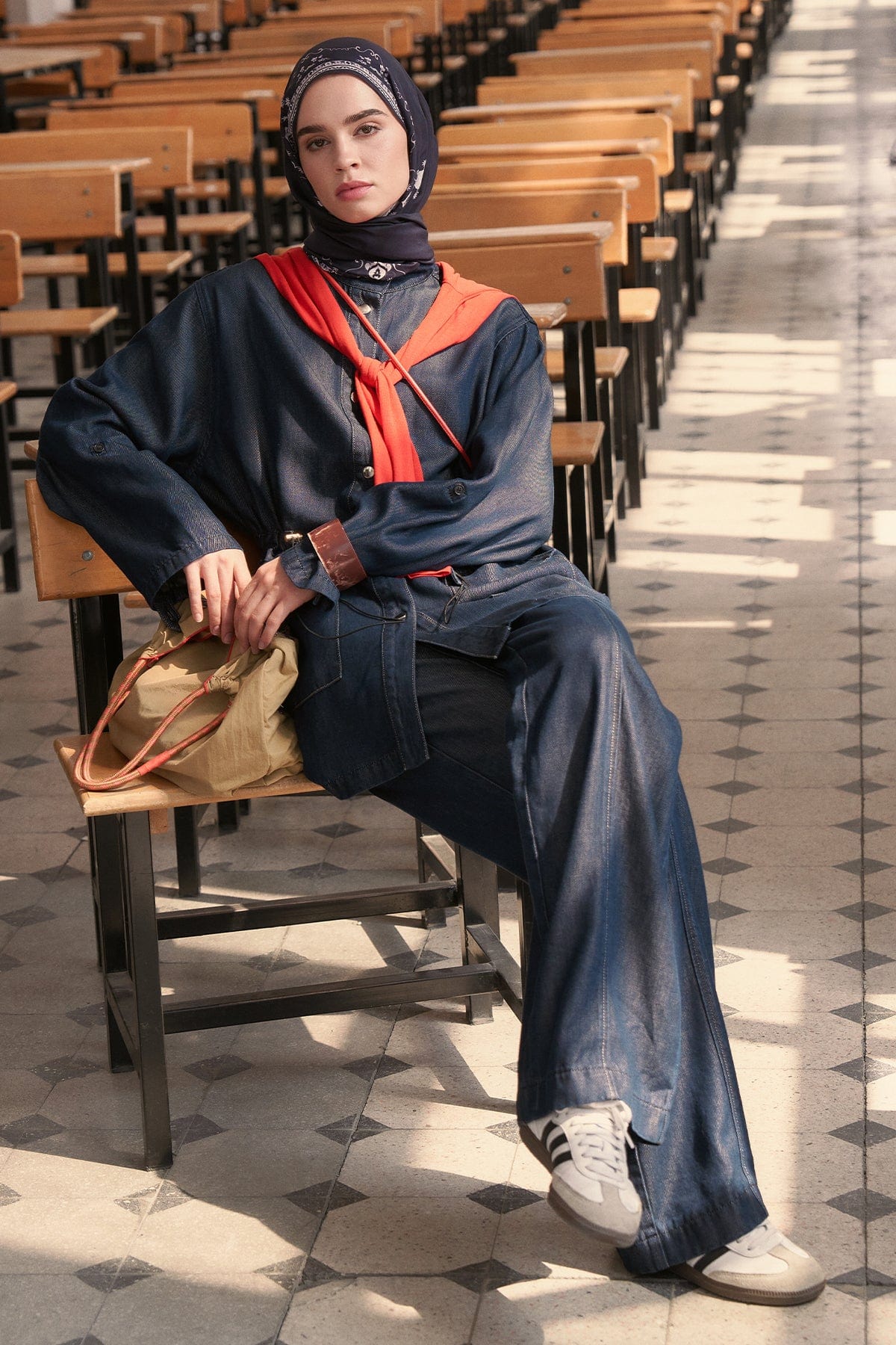 Gwen Tensel Denim Pants Dark Blue