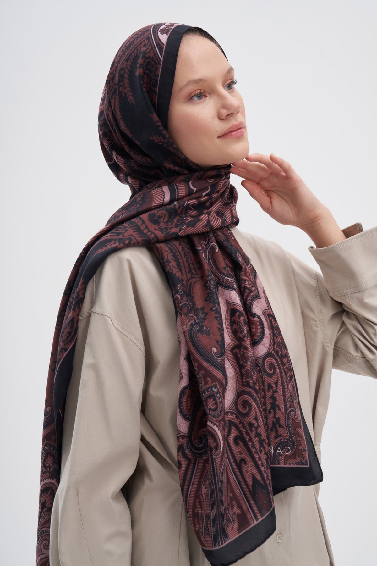 Harmony Early Silk Scarf Damson