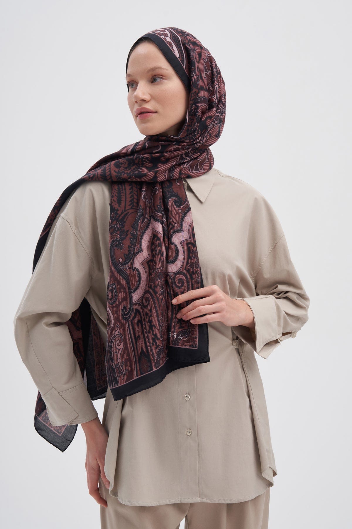 Harmony Early Silk Scarf Damson