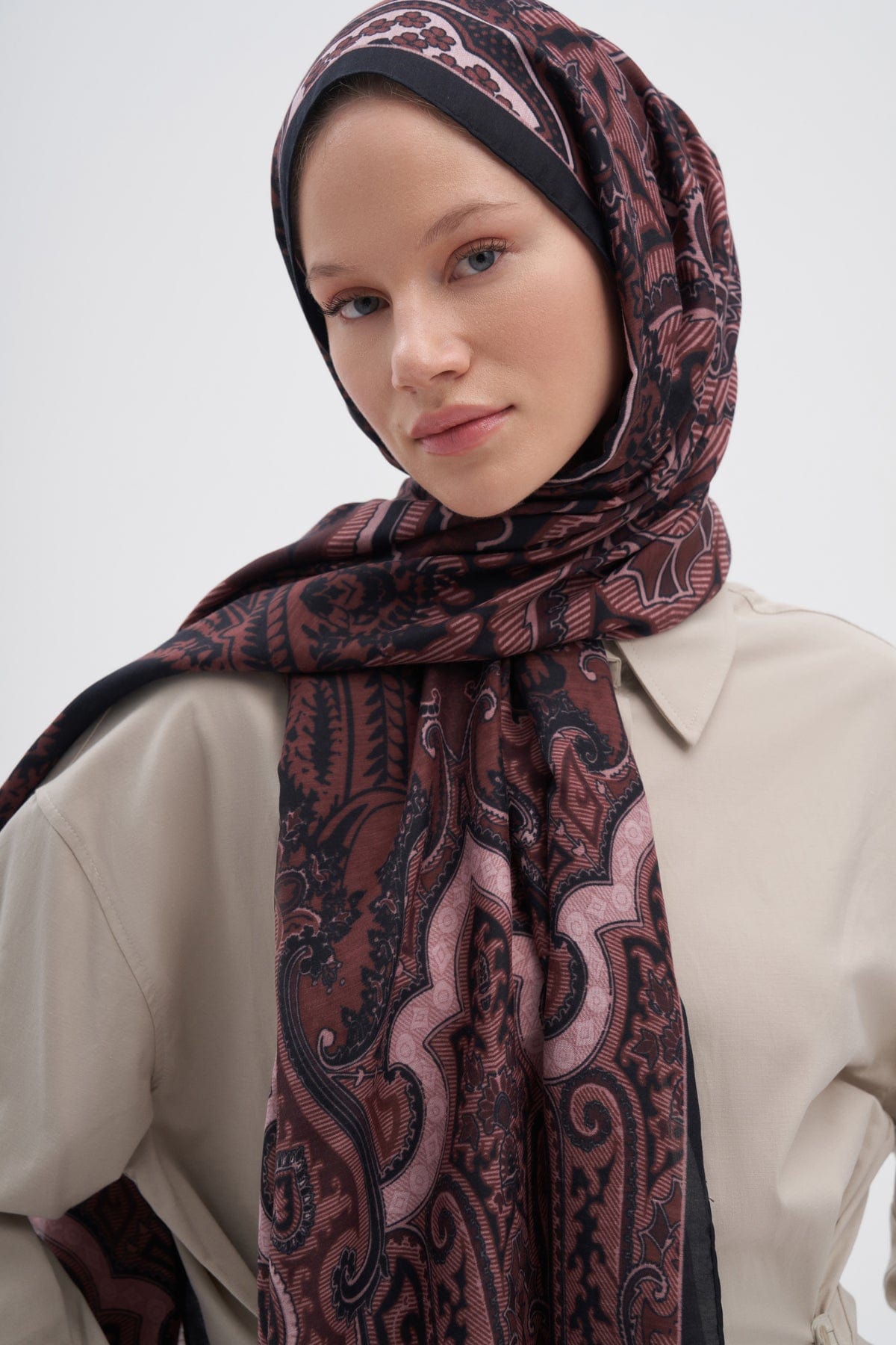 Harmony Early Silk Scarf Damson