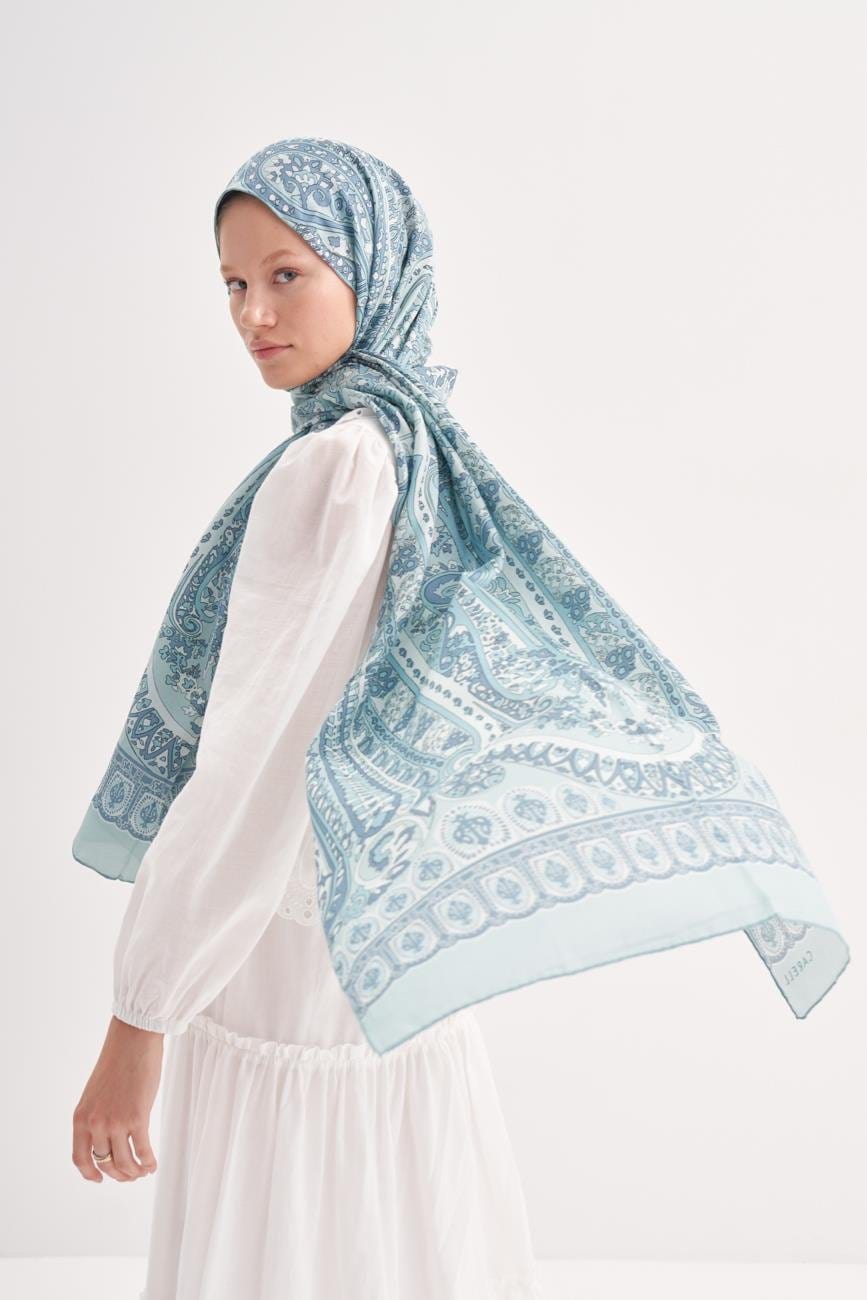 Hues Comfy Silk Scarf Blue