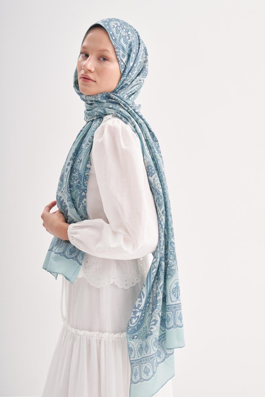 Hues Comfy Silk Scarf Blue