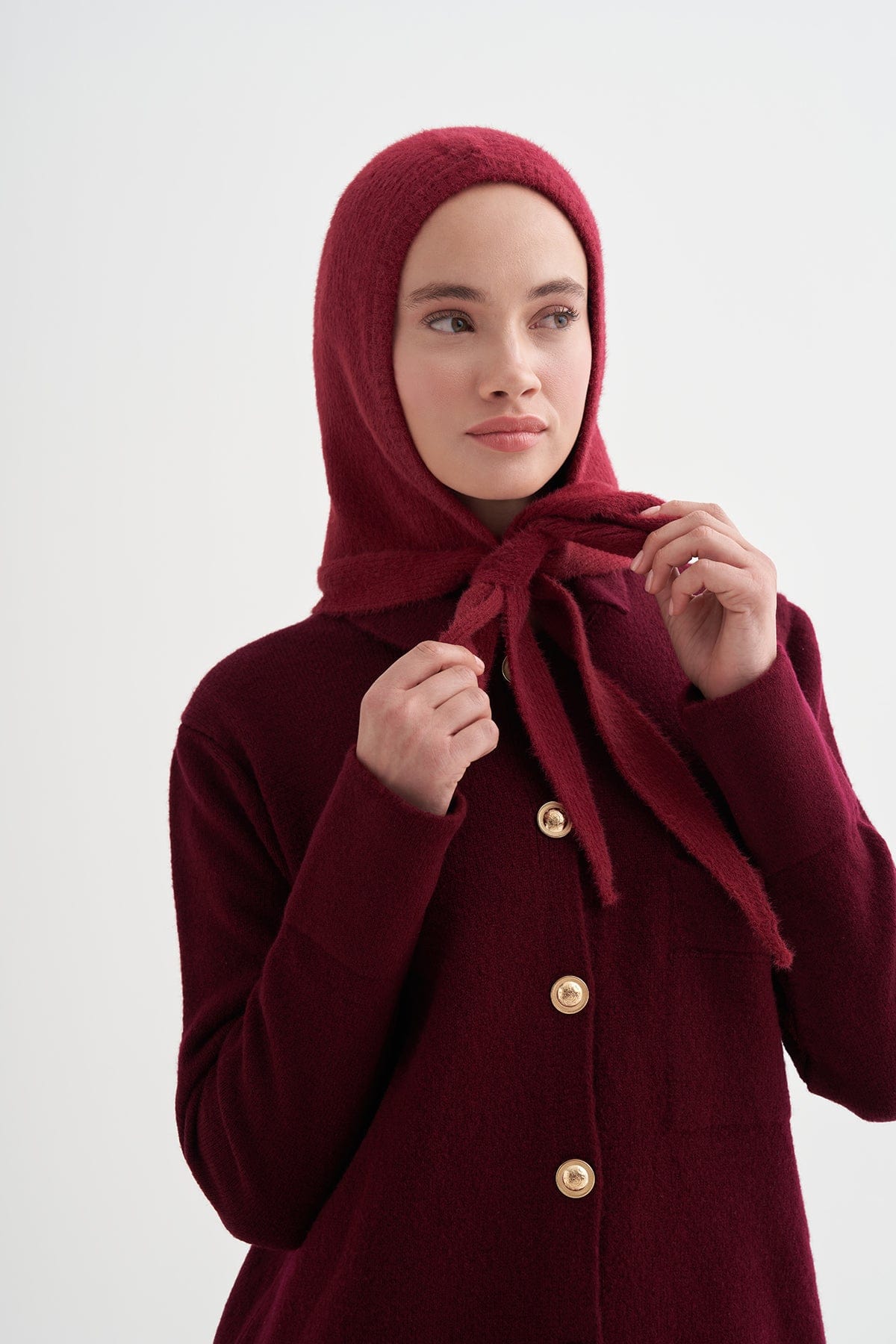 Knit Balaclava Burgundy