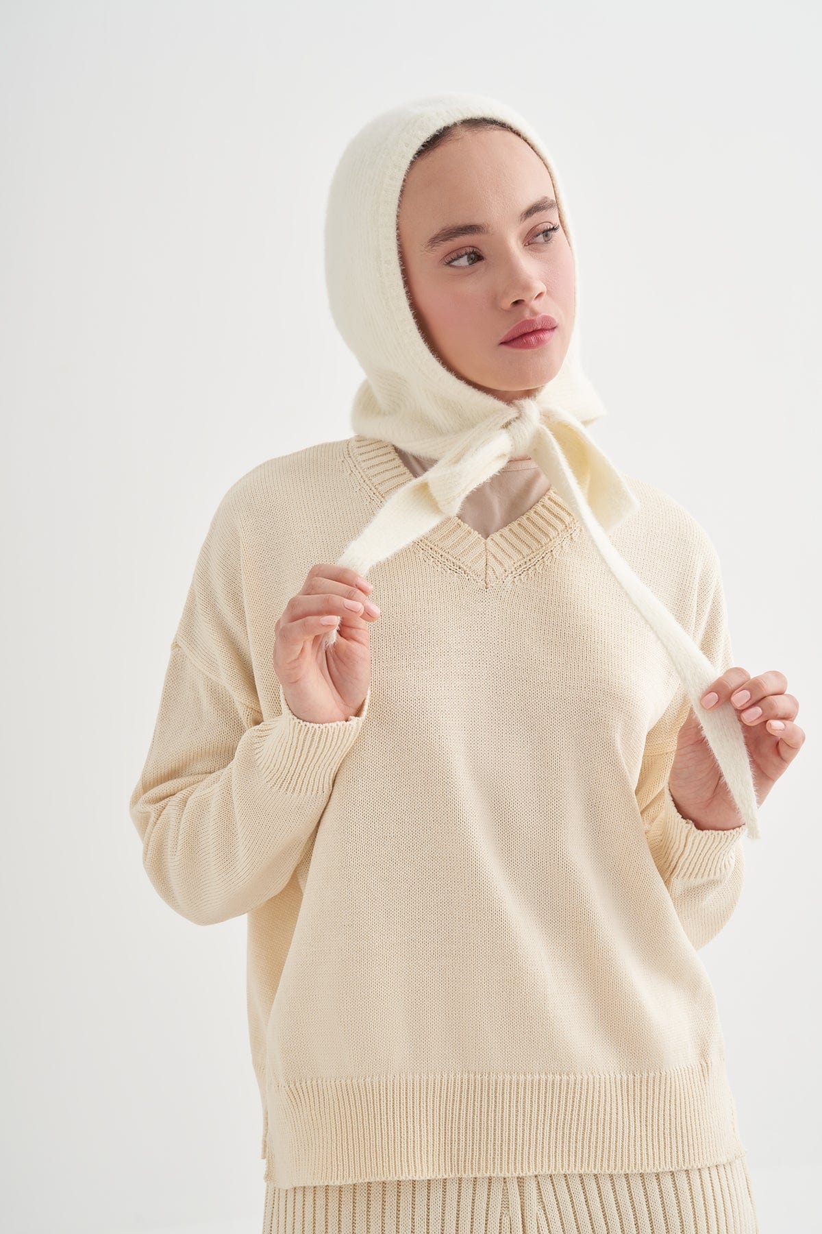 Knit Balaclava Pearl