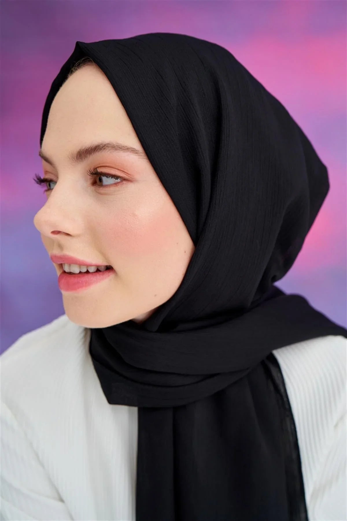 Lien Natural Weave Scarf Black