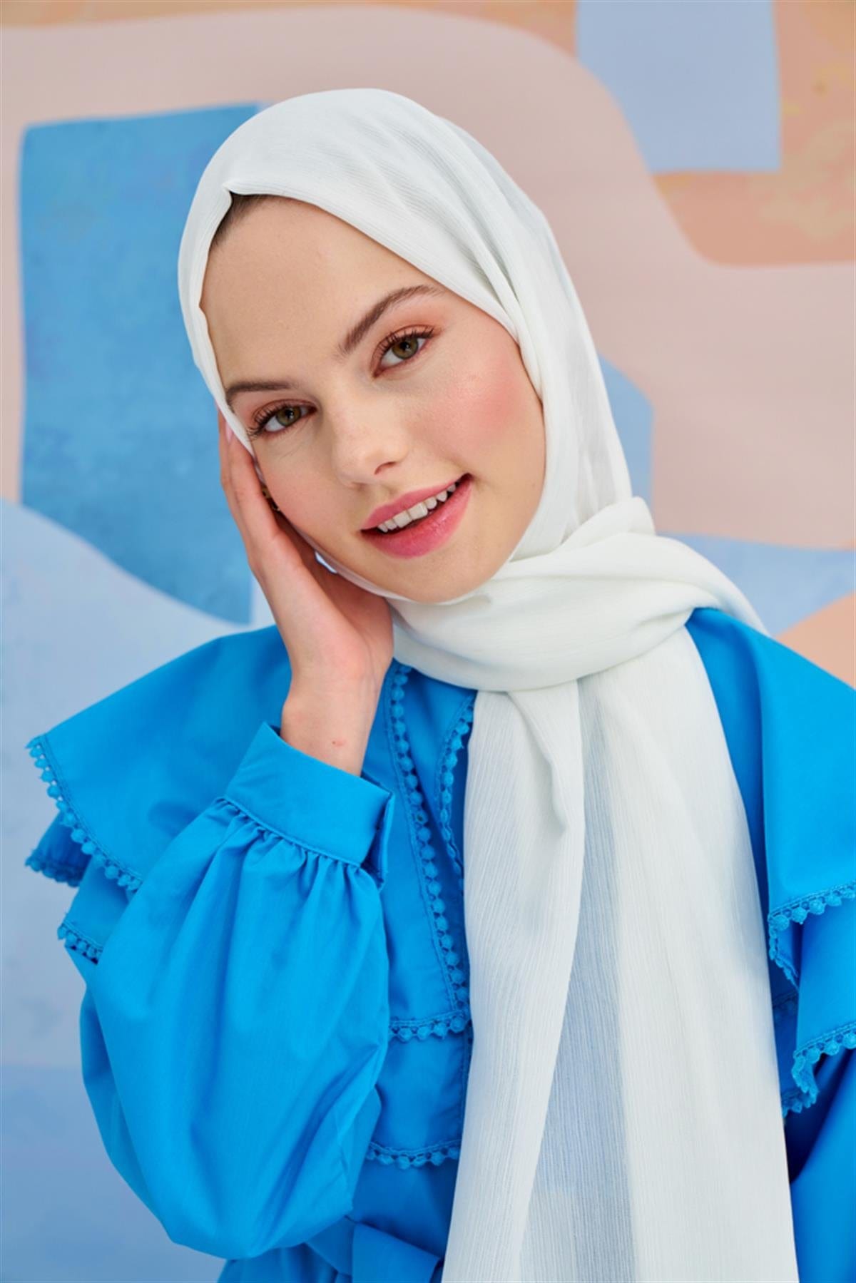 Lien Natural Weave Scarf Ecru