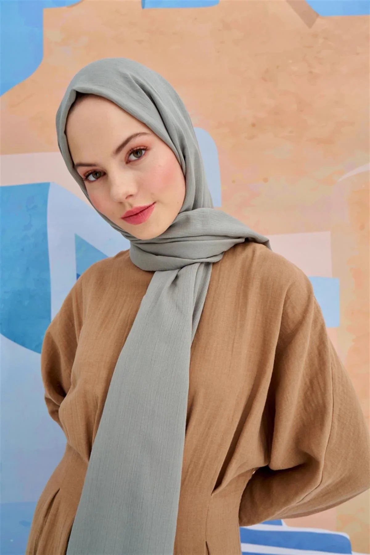 Lien Natural Weave Scarf Light Gray