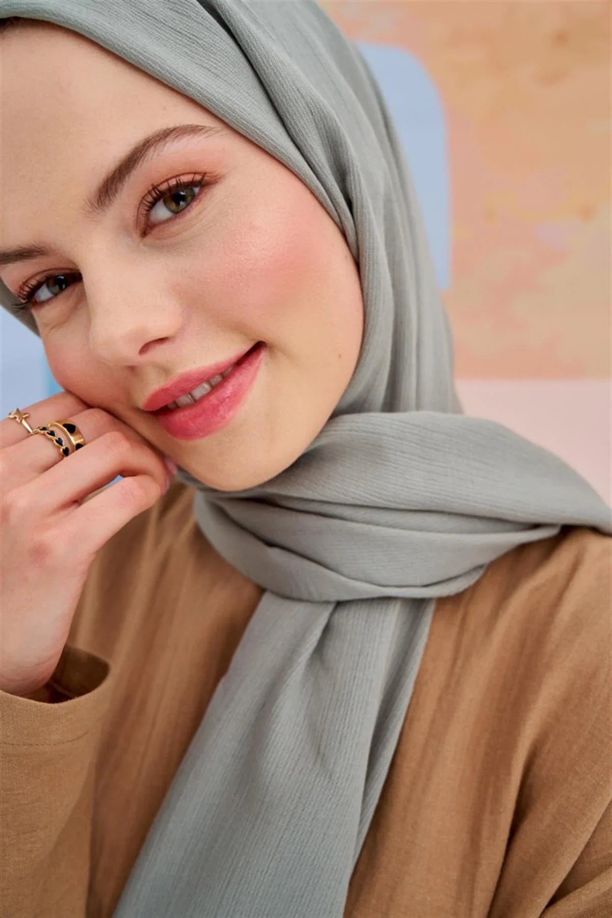 Lien Natural Weave Scarf Light Gray
