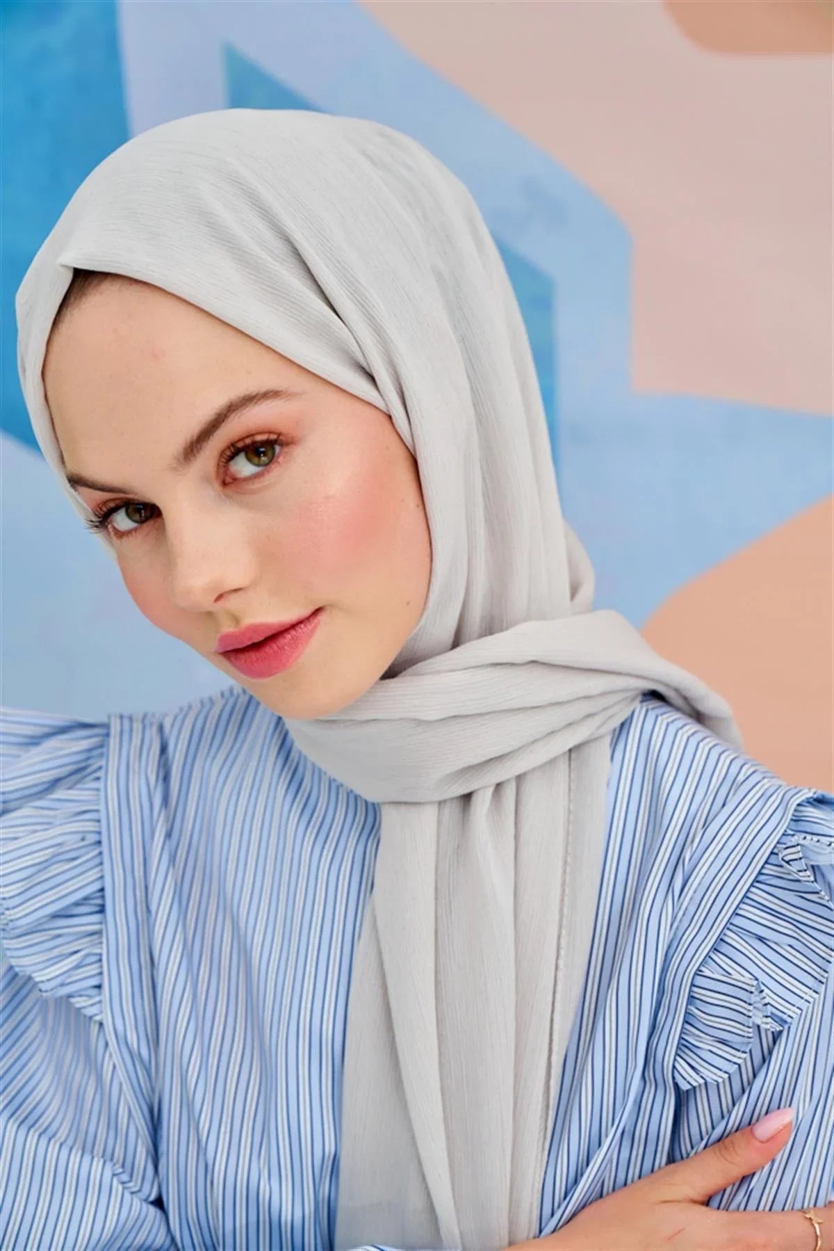 Lien Natural Weave Scarf Silver