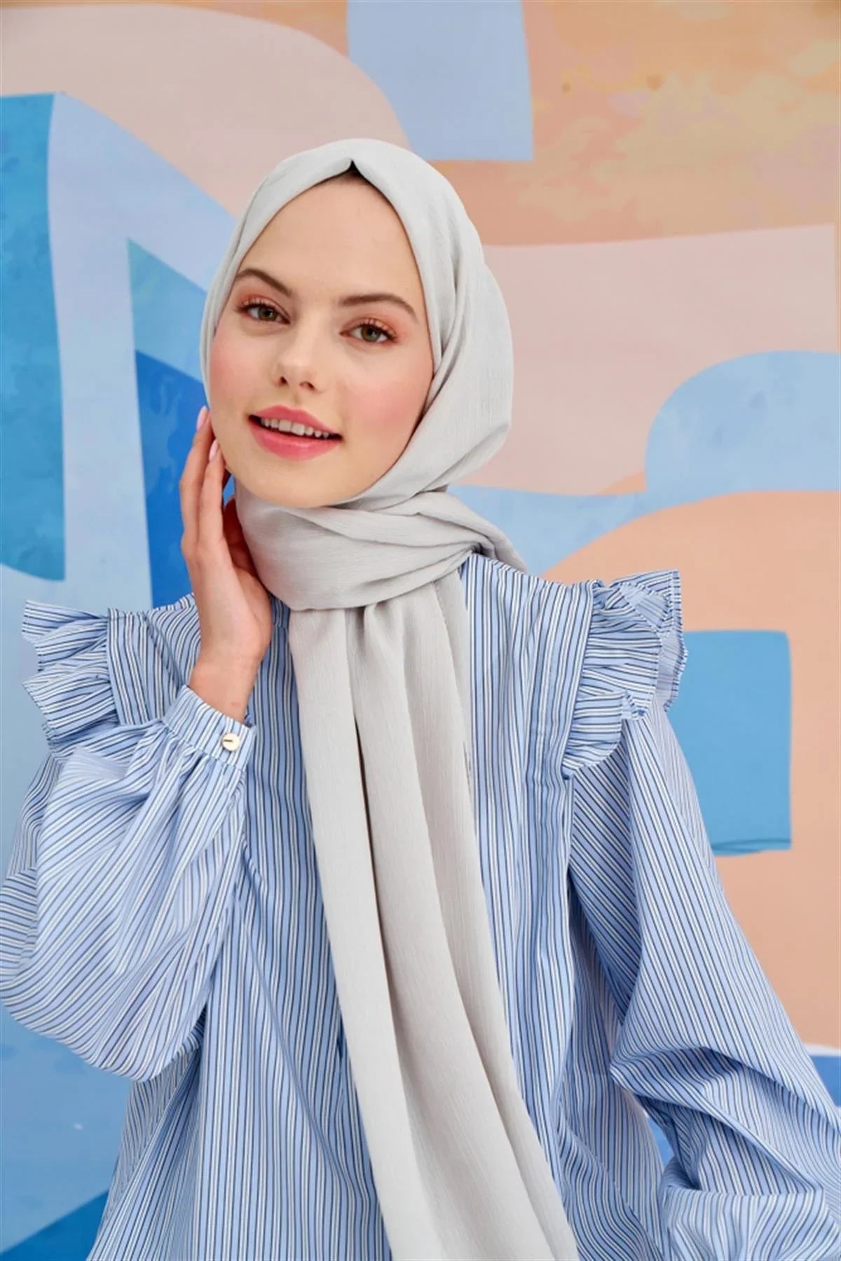 Lien Natural Weave Scarf Silver