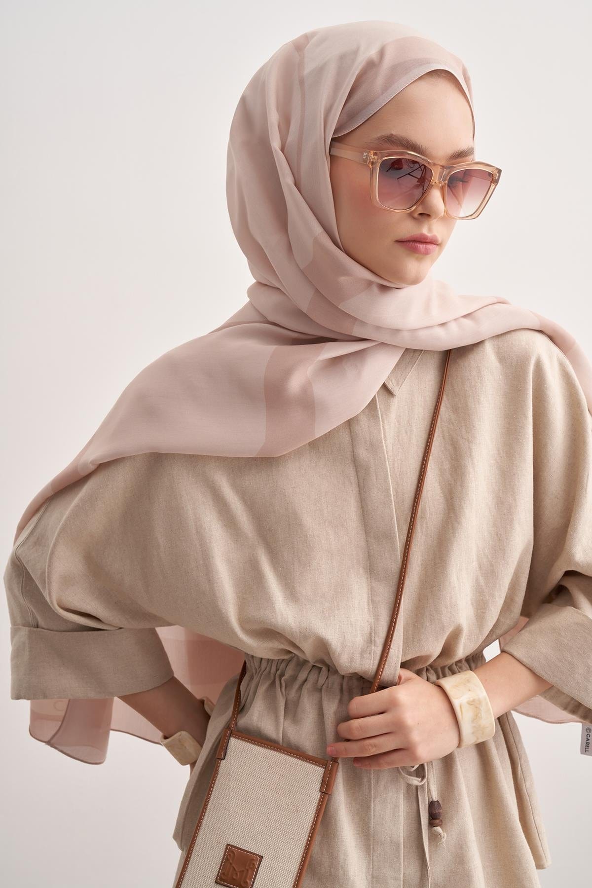 Linea Monogram Viscose Scarf Beige