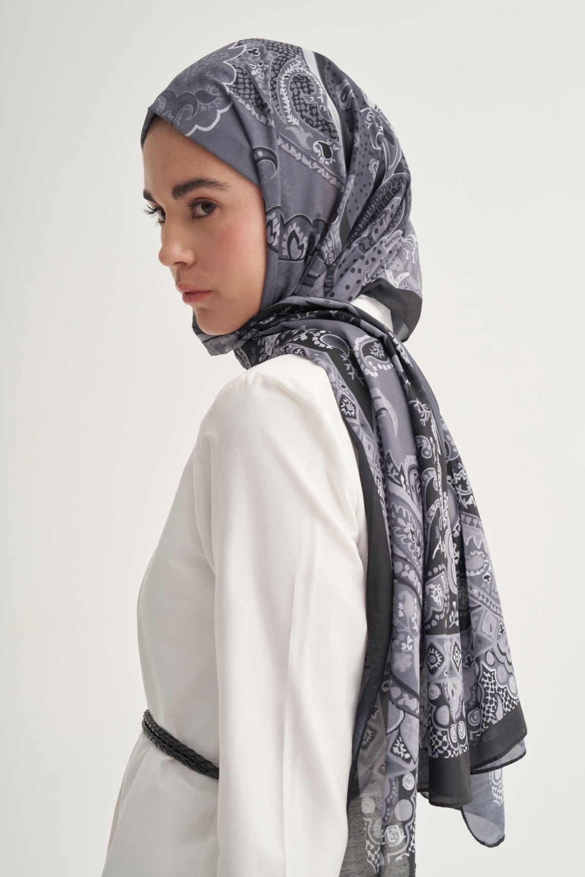Liora Nilla Cotton Scarf Gray